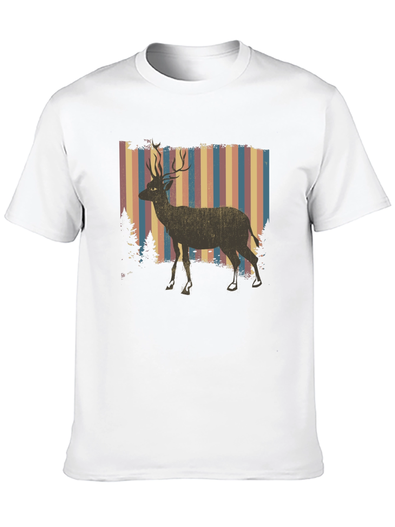 Retro Deer Graphic Tee - Black