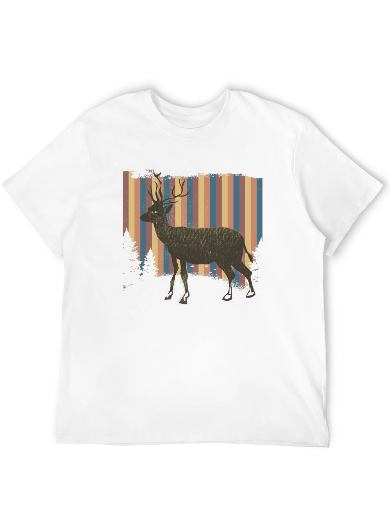Retro Deer Graphic Tee - Black