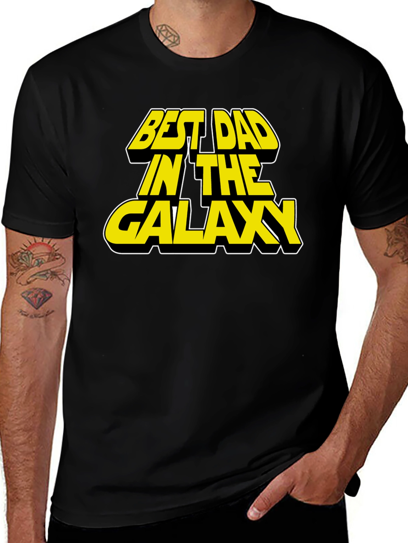 Best Dad in the Galaxy Black T-Shirt