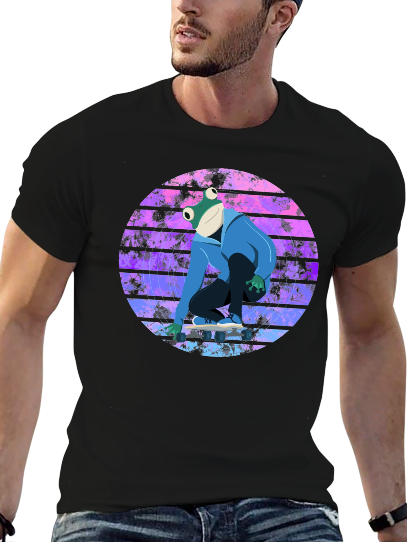Frog Skateboarder Graphic Tee