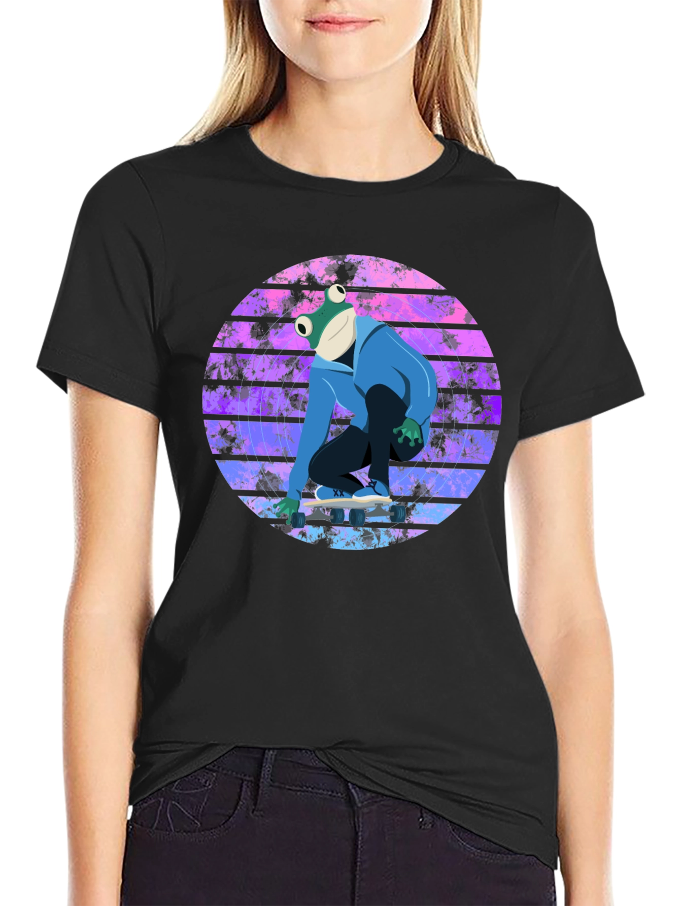Frog Skateboarder Graphic Tee