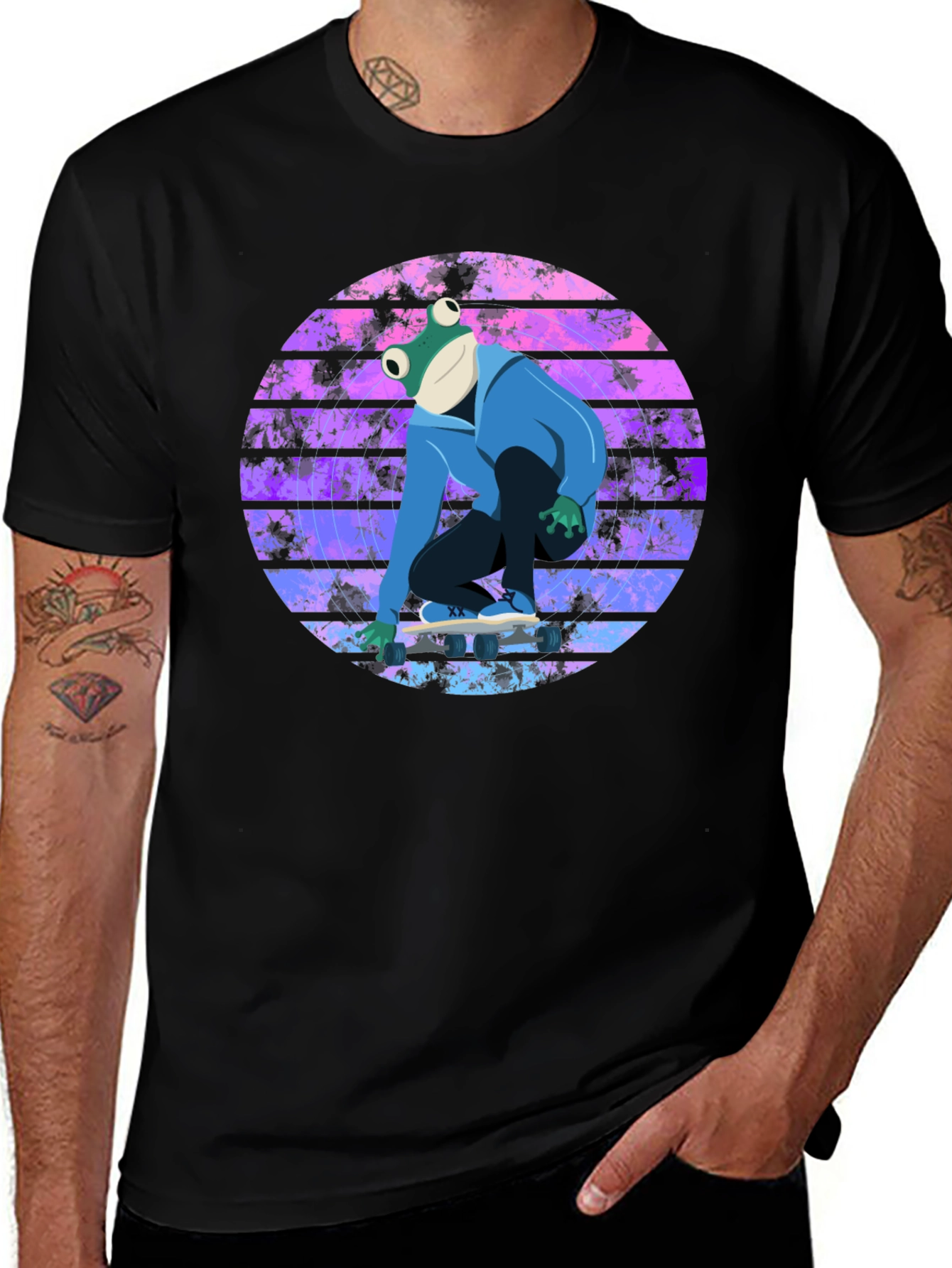 Frog Skateboarder Graphic Tee