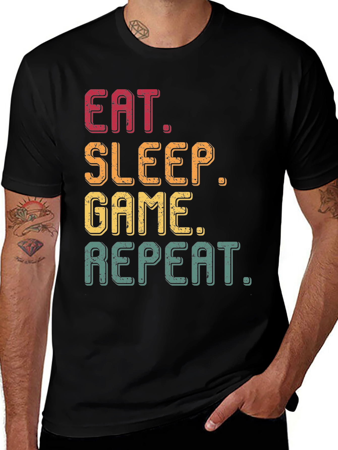Eat Sleep Game Repeat Graphic Tee