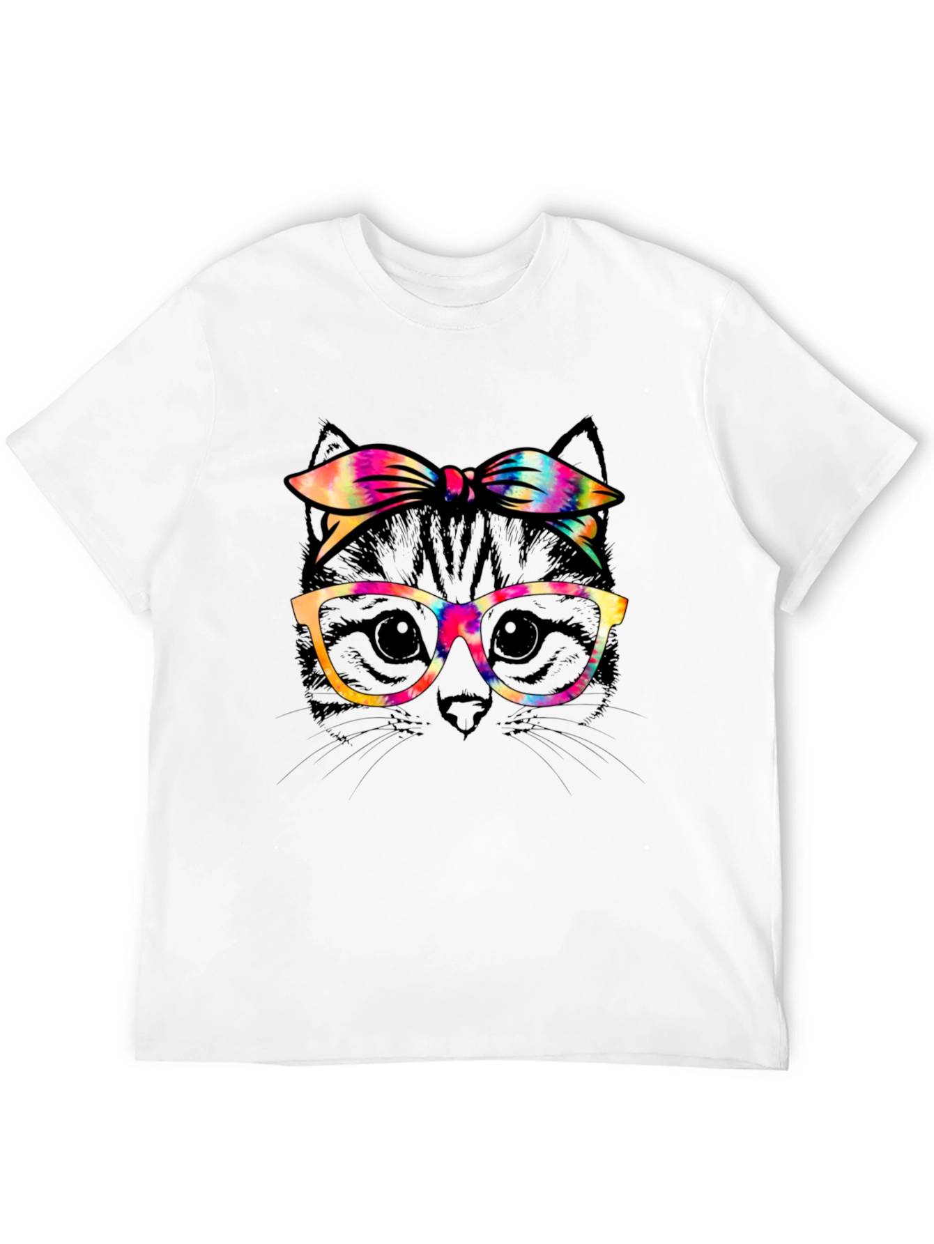 Cool Cat T-Shirt - Tie-Dye Bandana & Glasses