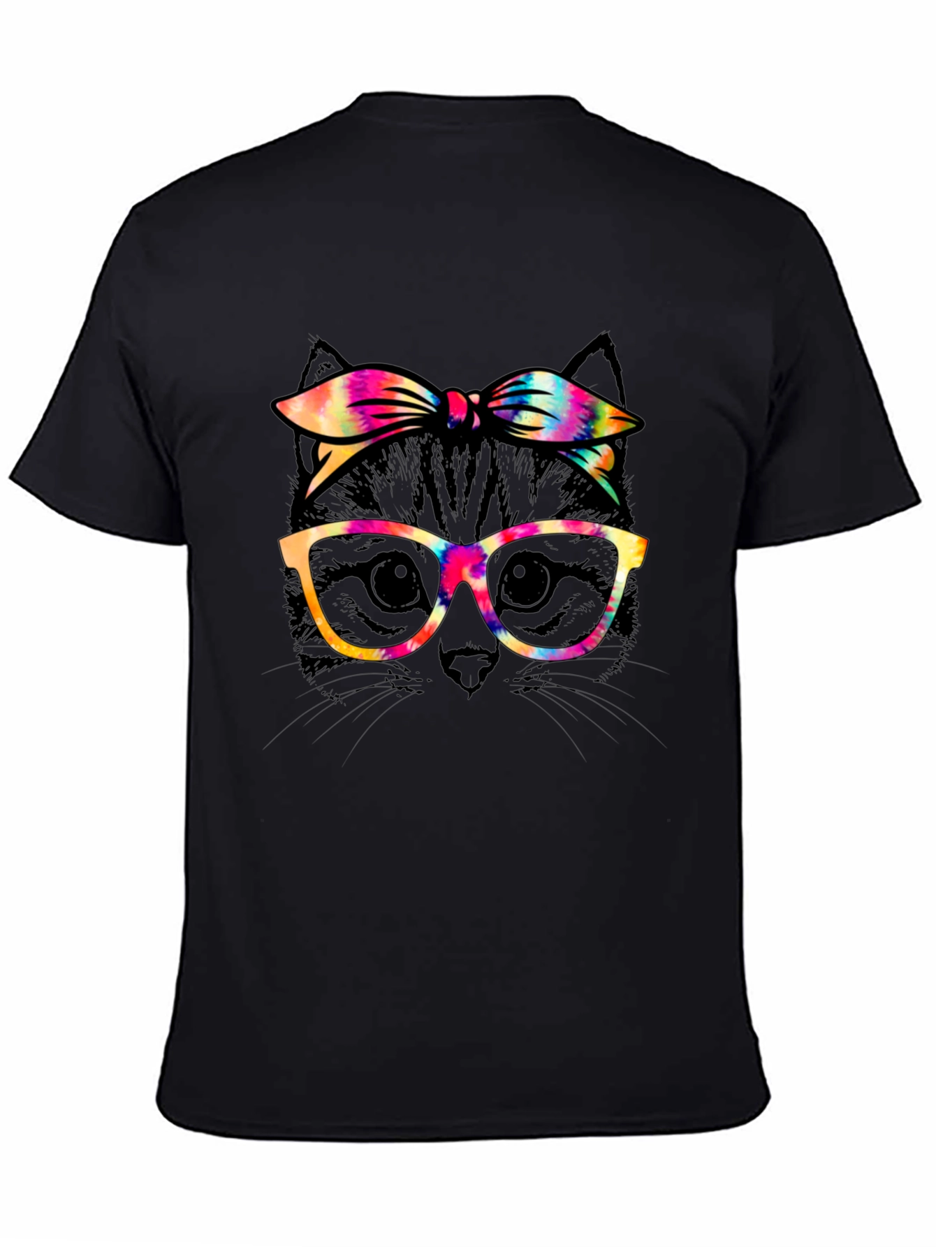 Cool Cat T-Shirt - Tie-Dye Bandana & Glasses