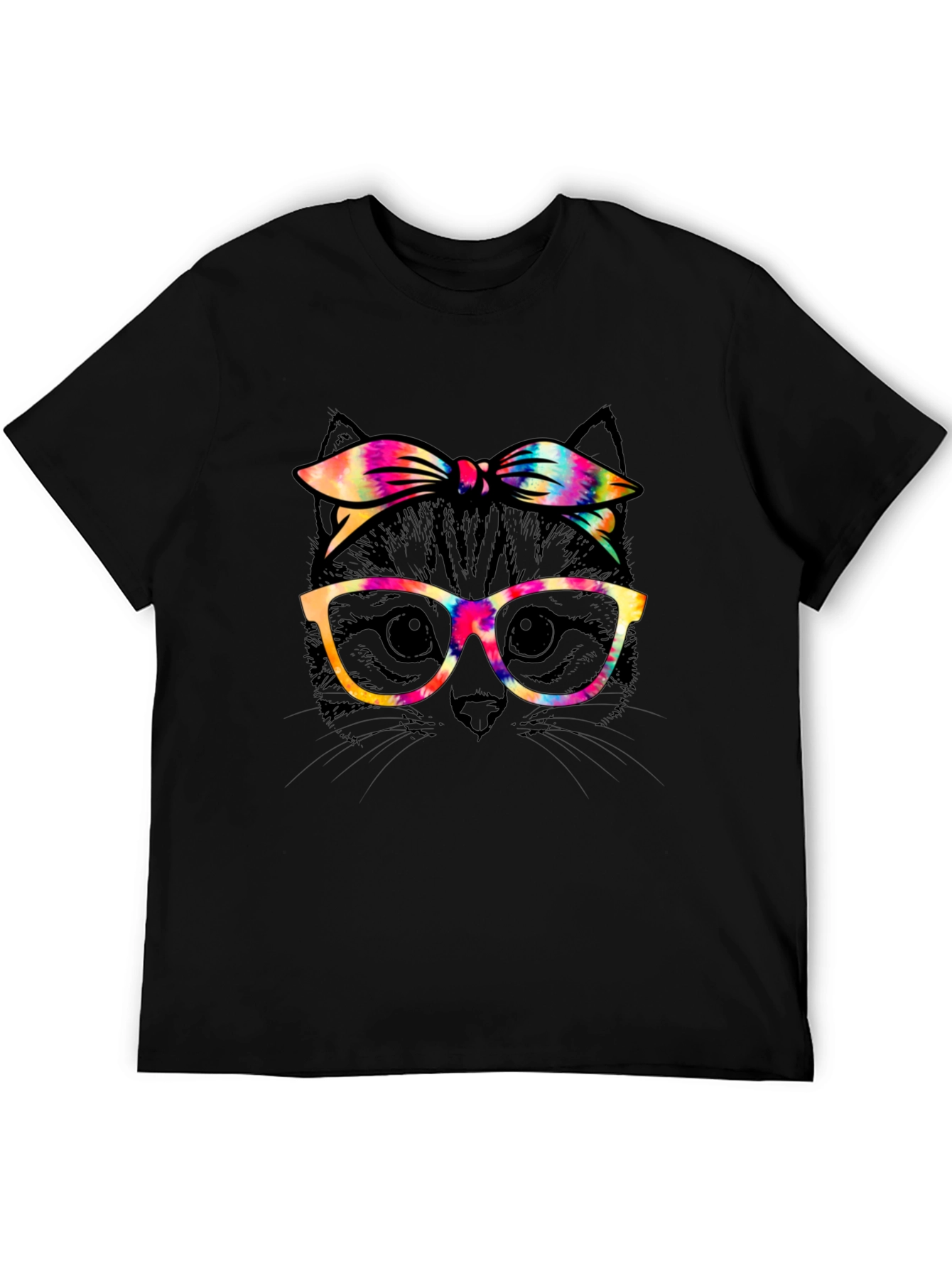 Cool Cat T-Shirt - Tie-Dye Bandana & Glasses