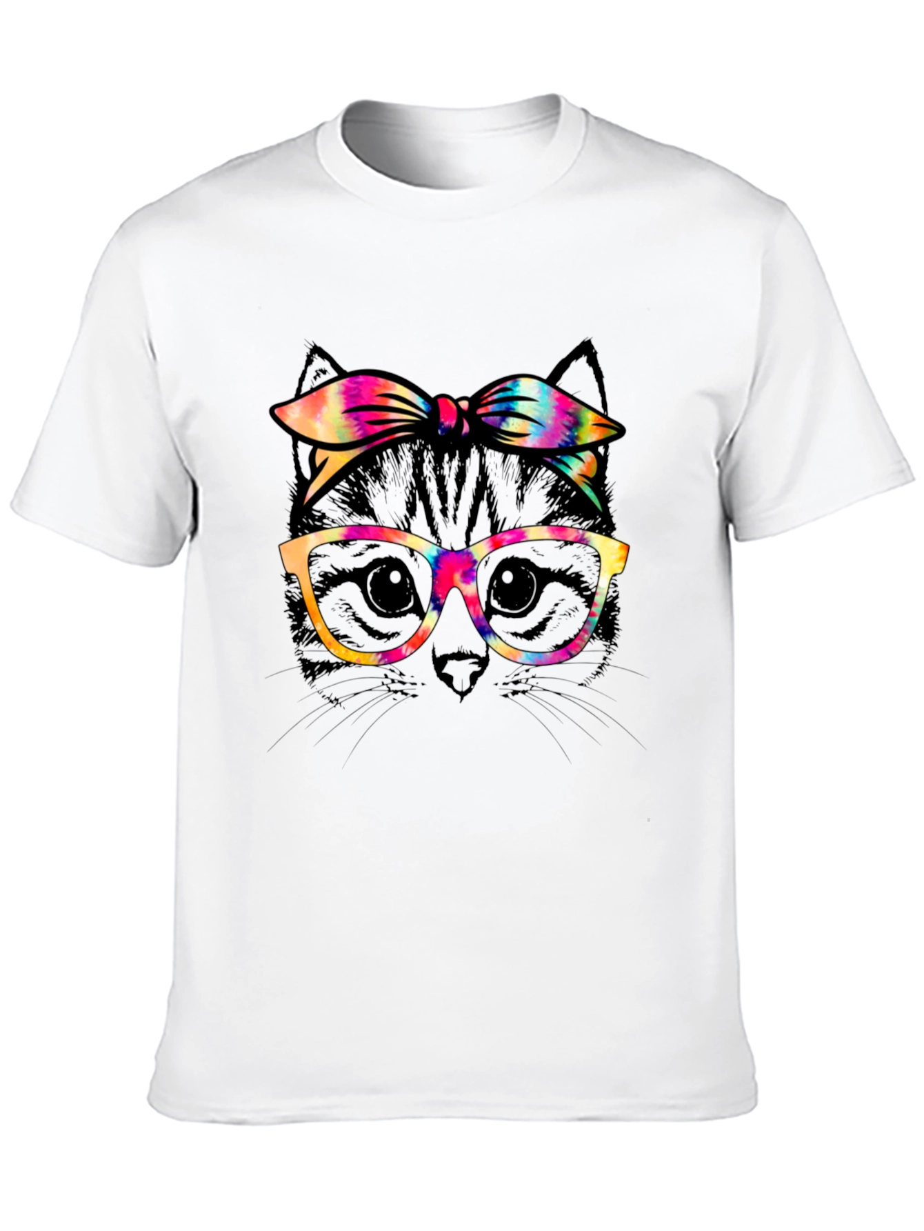 Cool Cat T-Shirt - Tie-Dye Bandana & Glasses