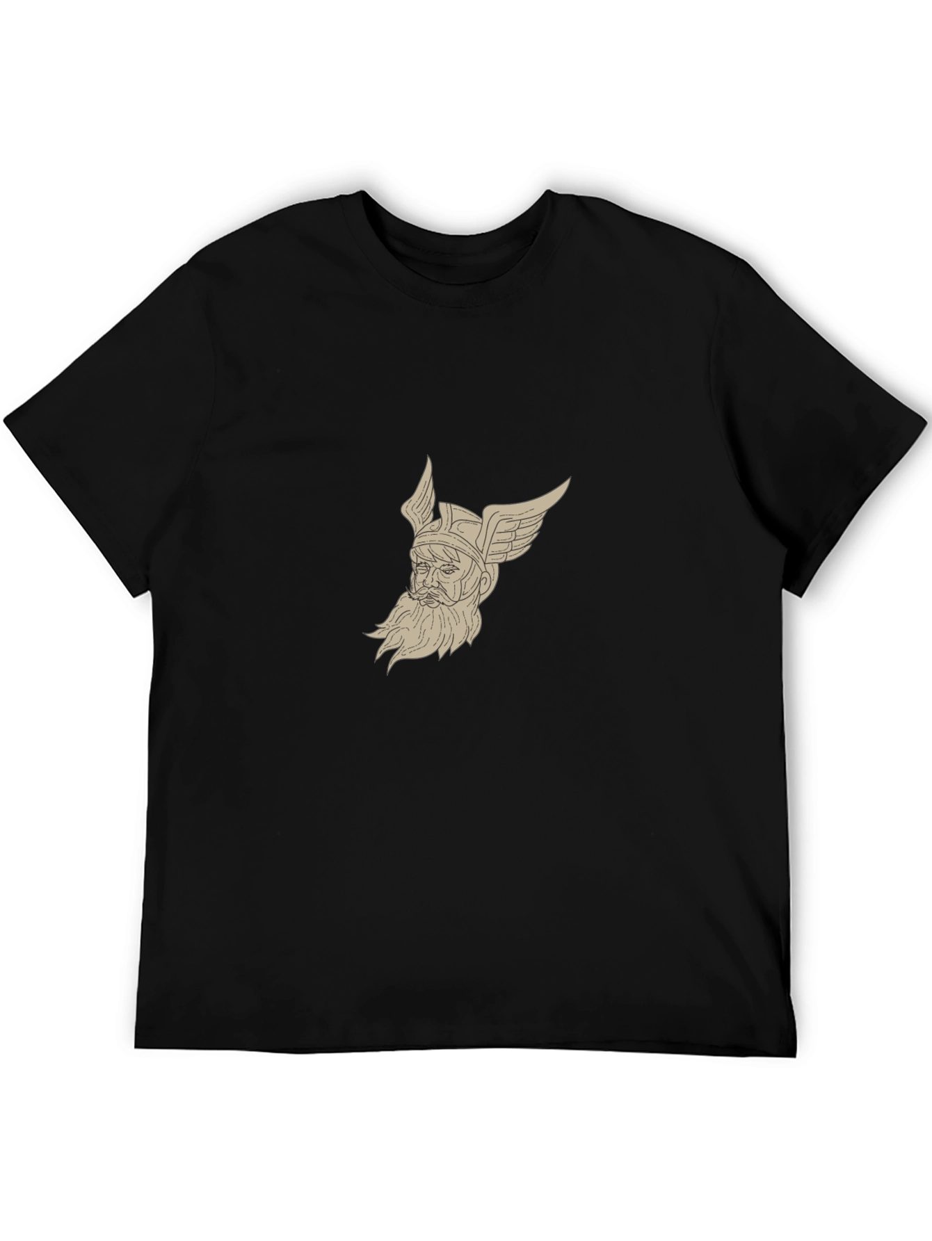 Viking Warrior Graphic Tee - Black Cotton Blend