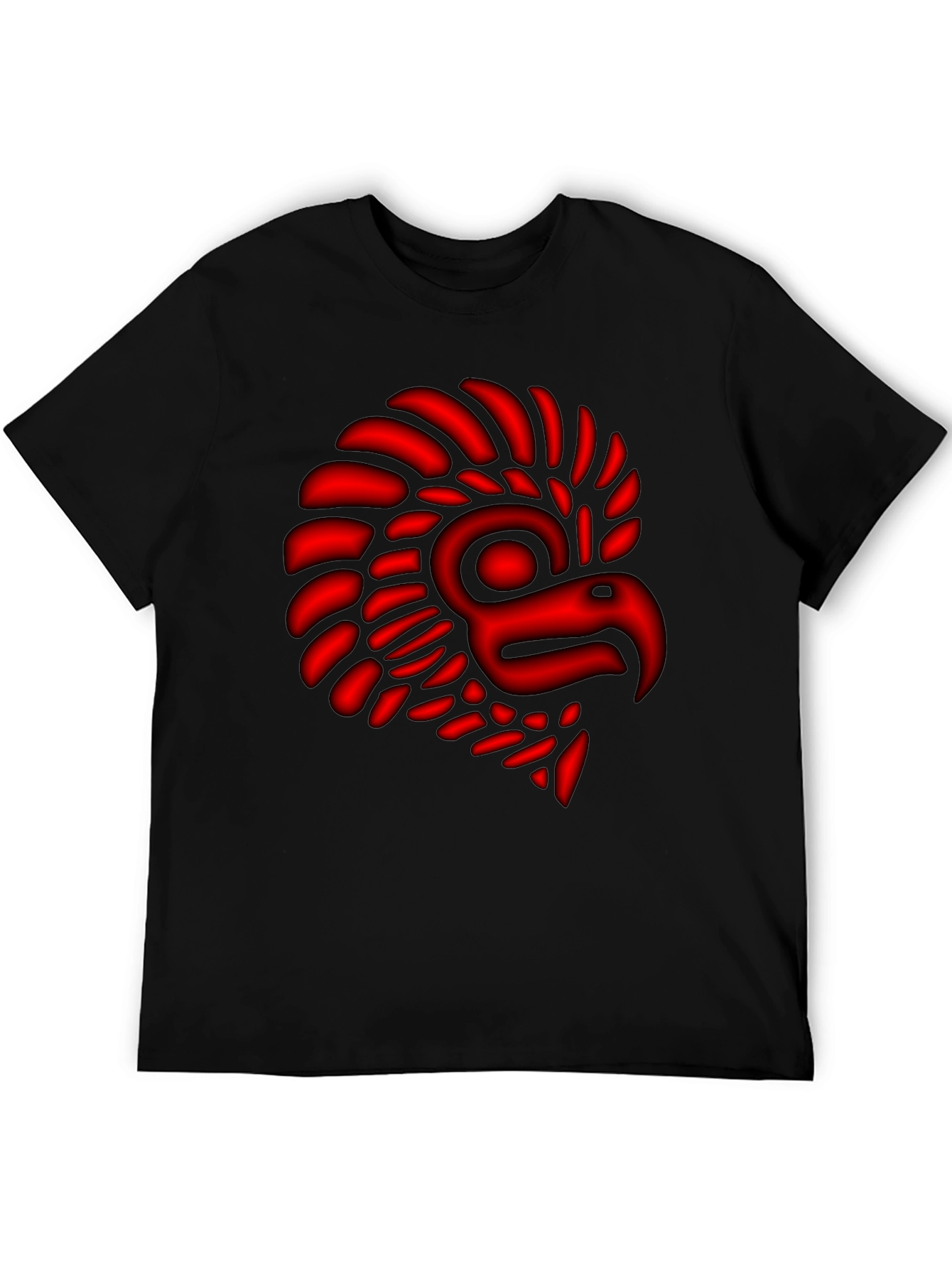 Aztec Eagle Warrior T-Shirt - Red Graphic Print