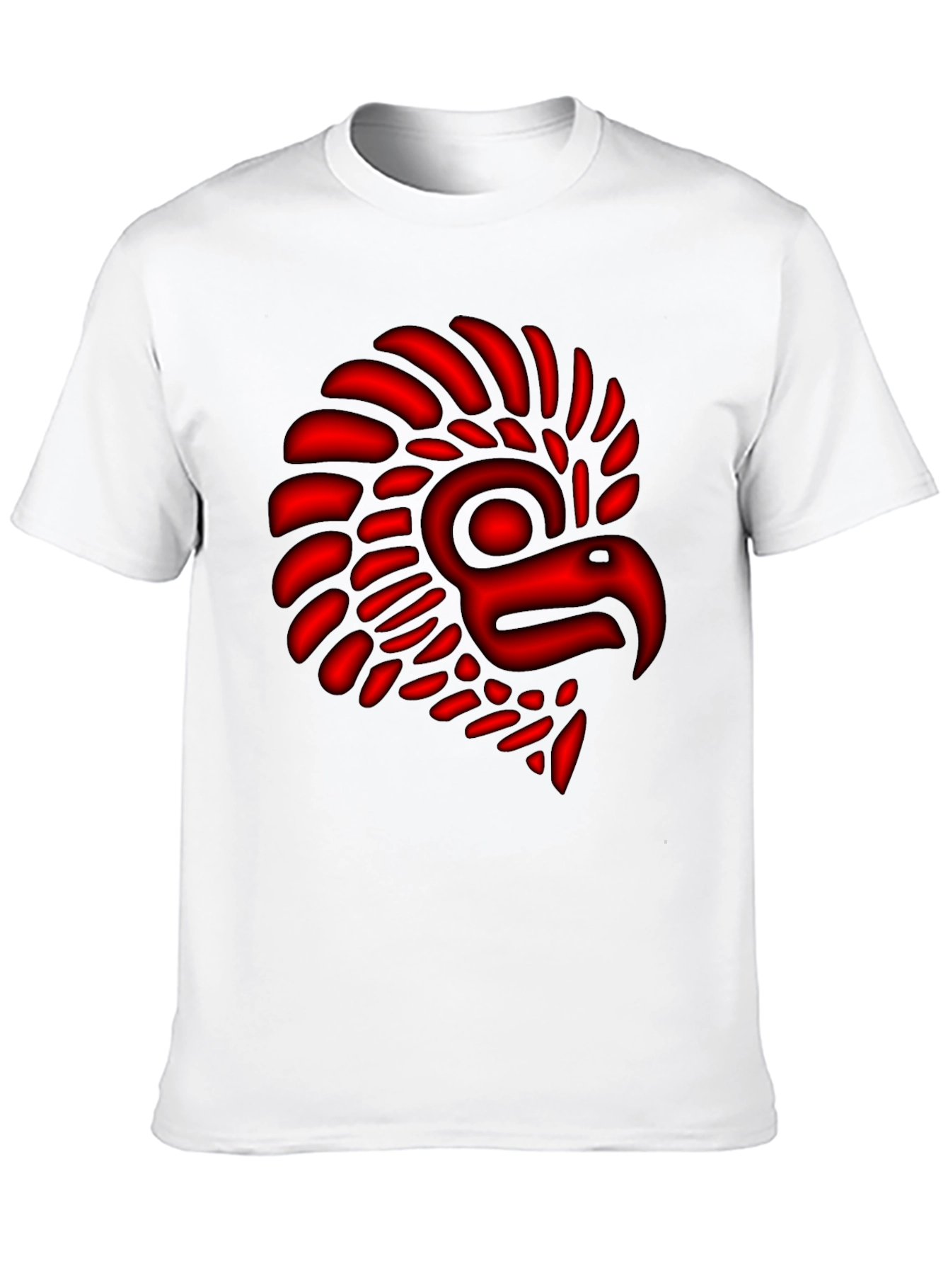 Aztec Eagle Warrior T-Shirt - Red Graphic Print