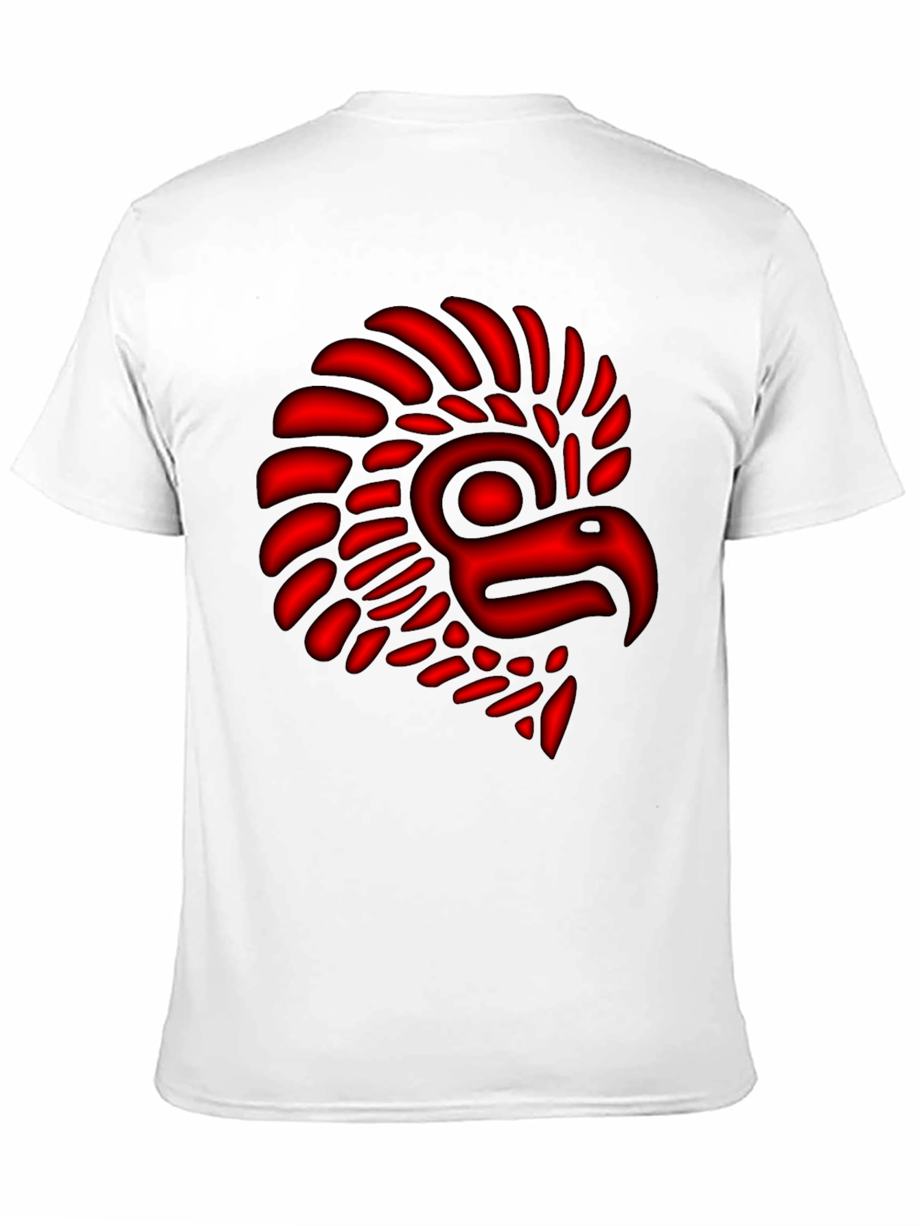 Aztec Eagle Warrior T-Shirt - Red Graphic Print