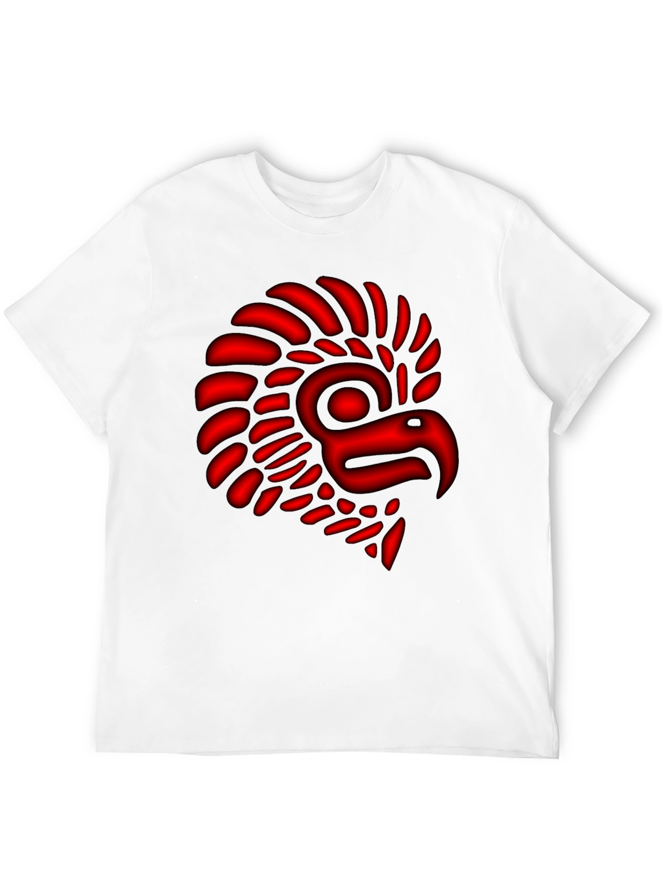 Aztec Eagle Warrior T-Shirt - Red Graphic Print