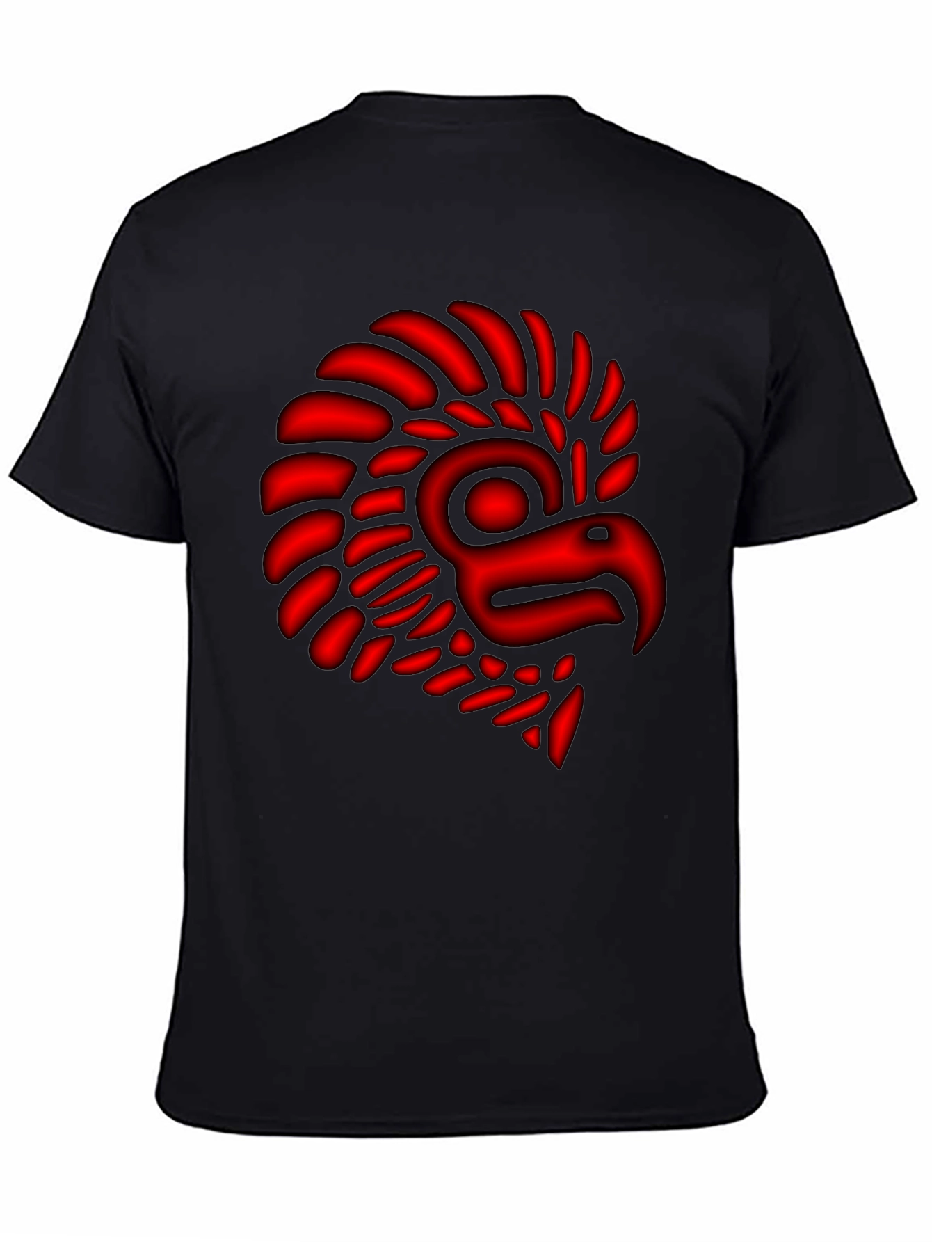 Aztec Eagle Warrior T-Shirt - Red Graphic Print