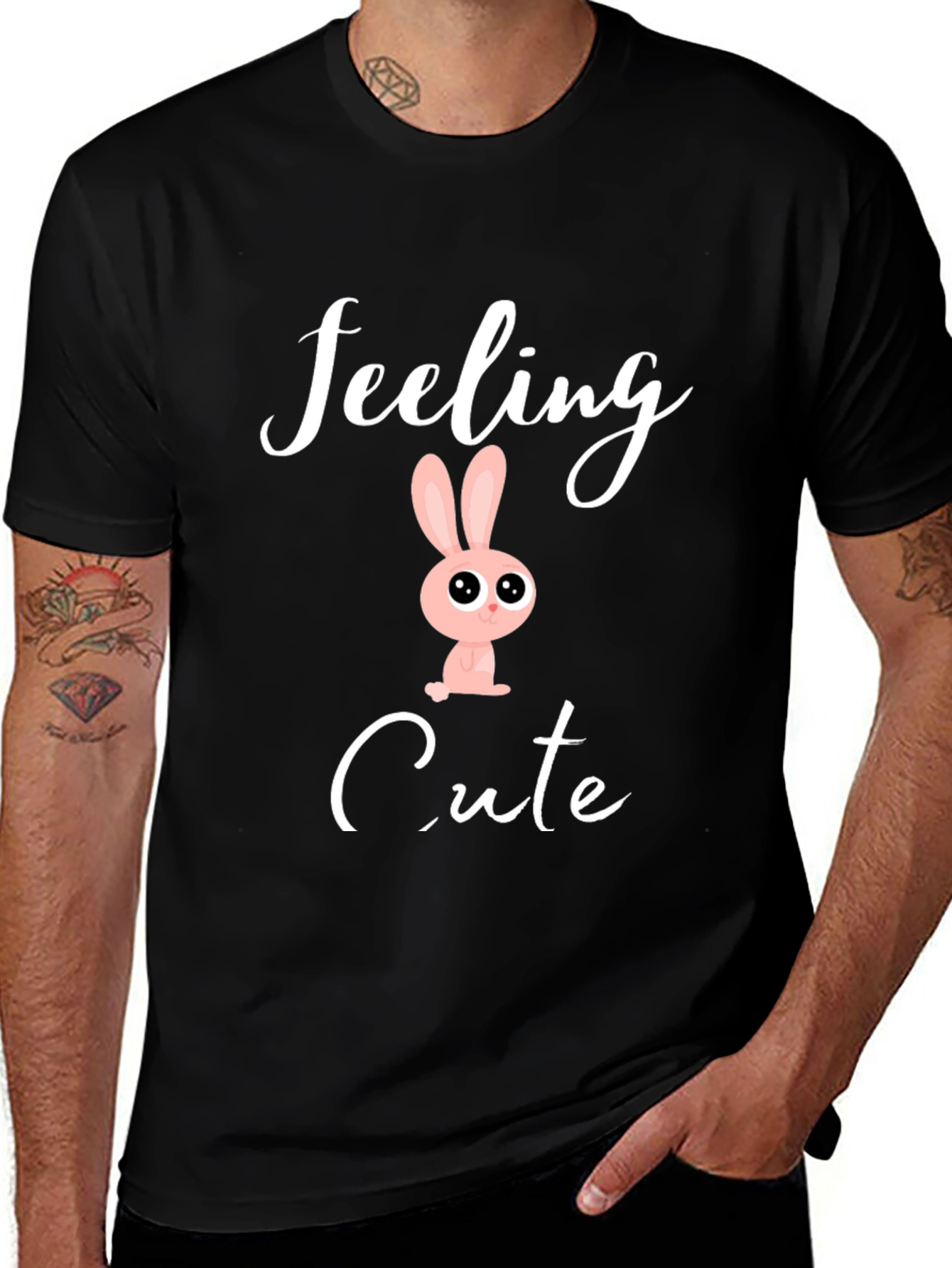 Feeling Cute Bunny T-Shirt - Black