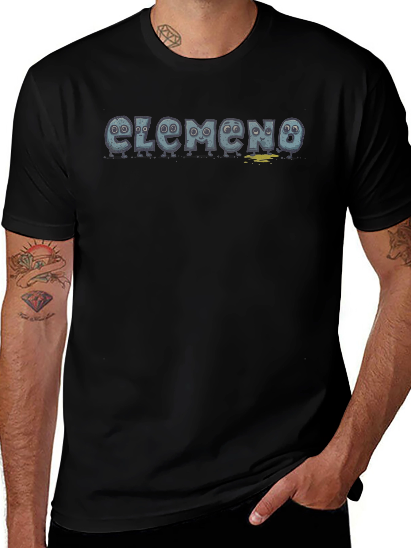 Cartoon Letters Graphic Black T-Shirt