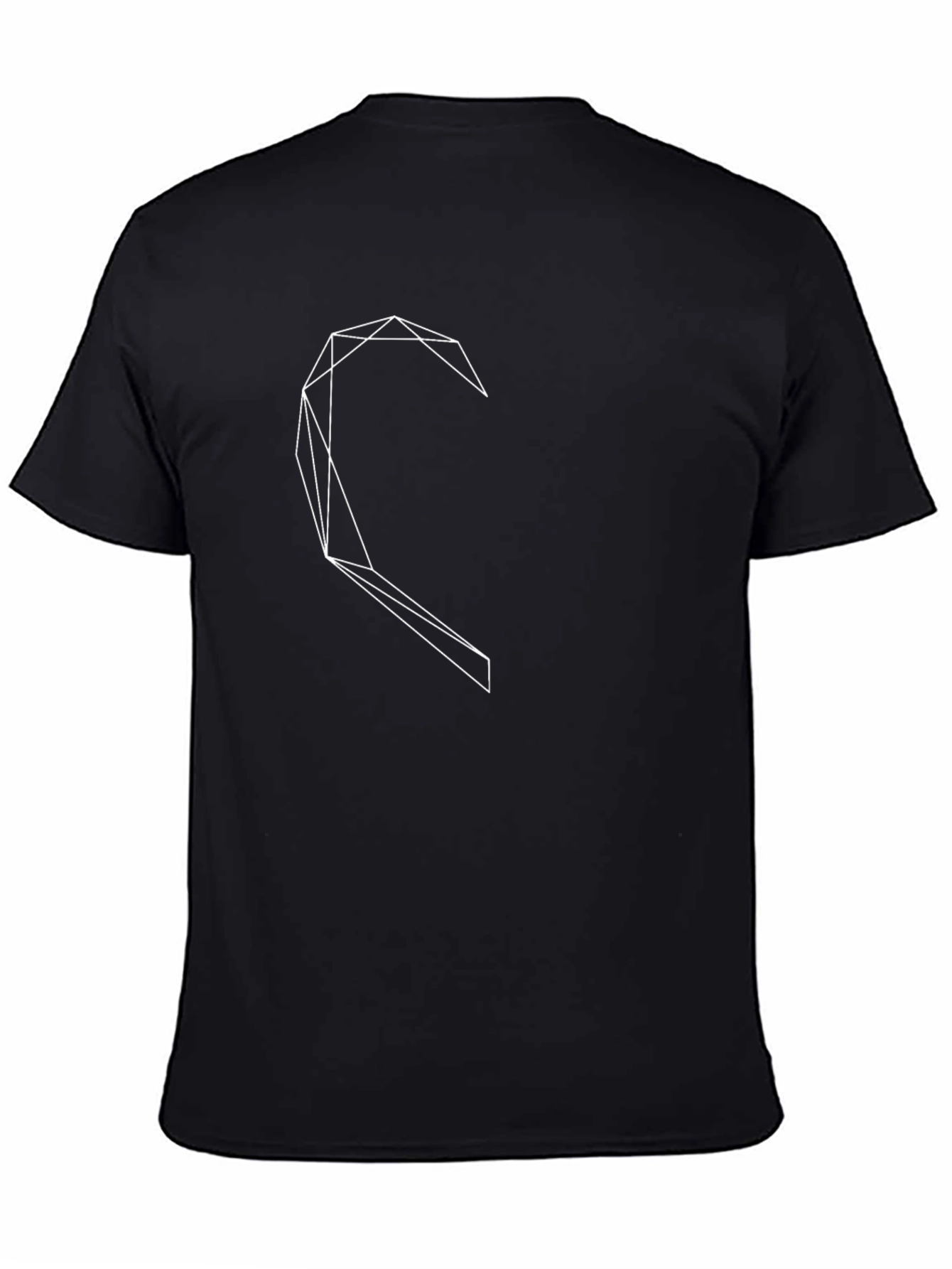 Geometric Heart Graphic Black T-Shirt