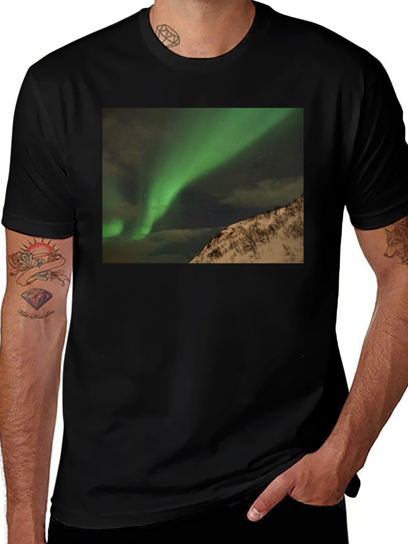 Aurora Borealis Black T-Shirt