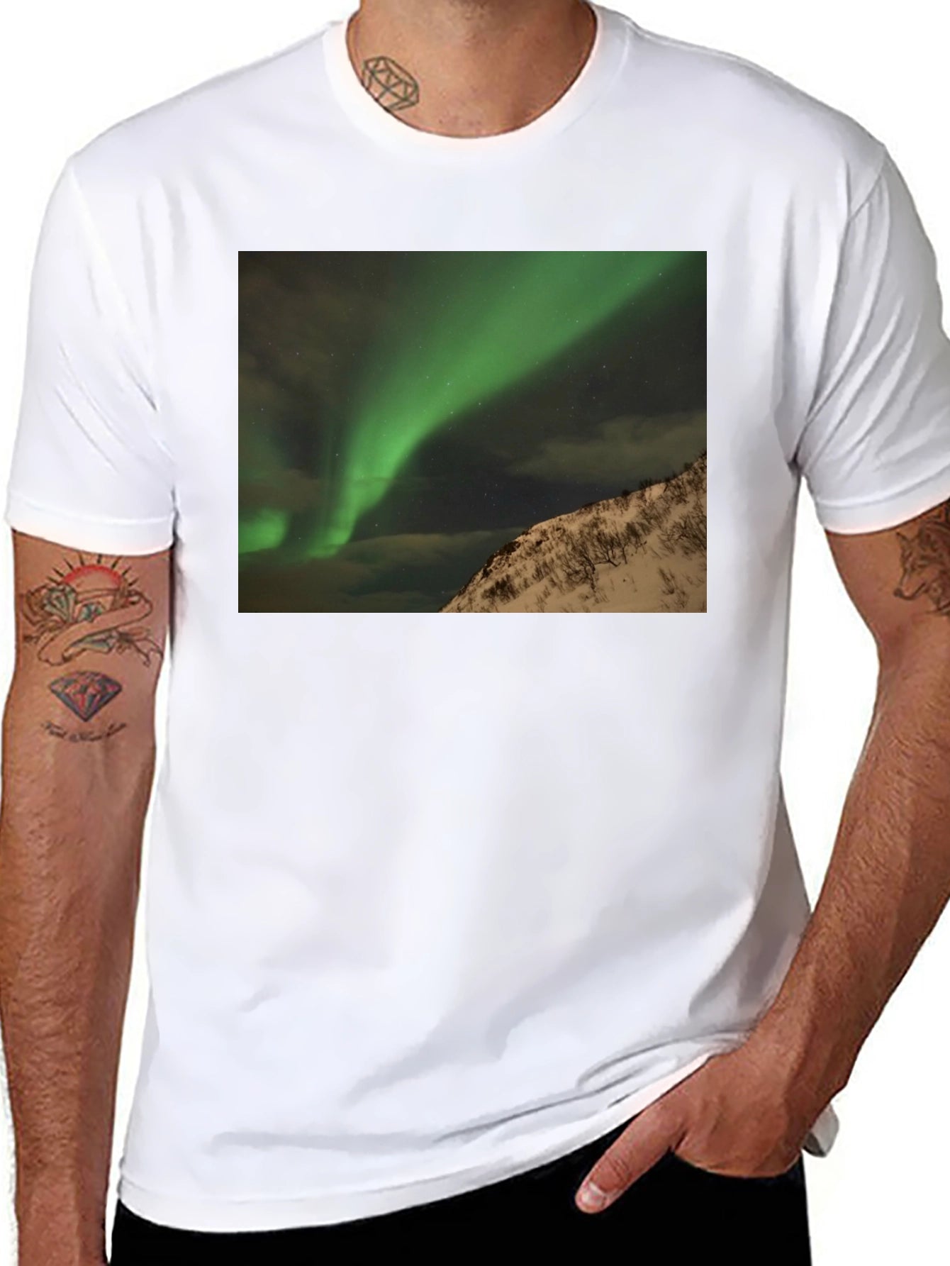 Aurora Borealis Black T-Shirt