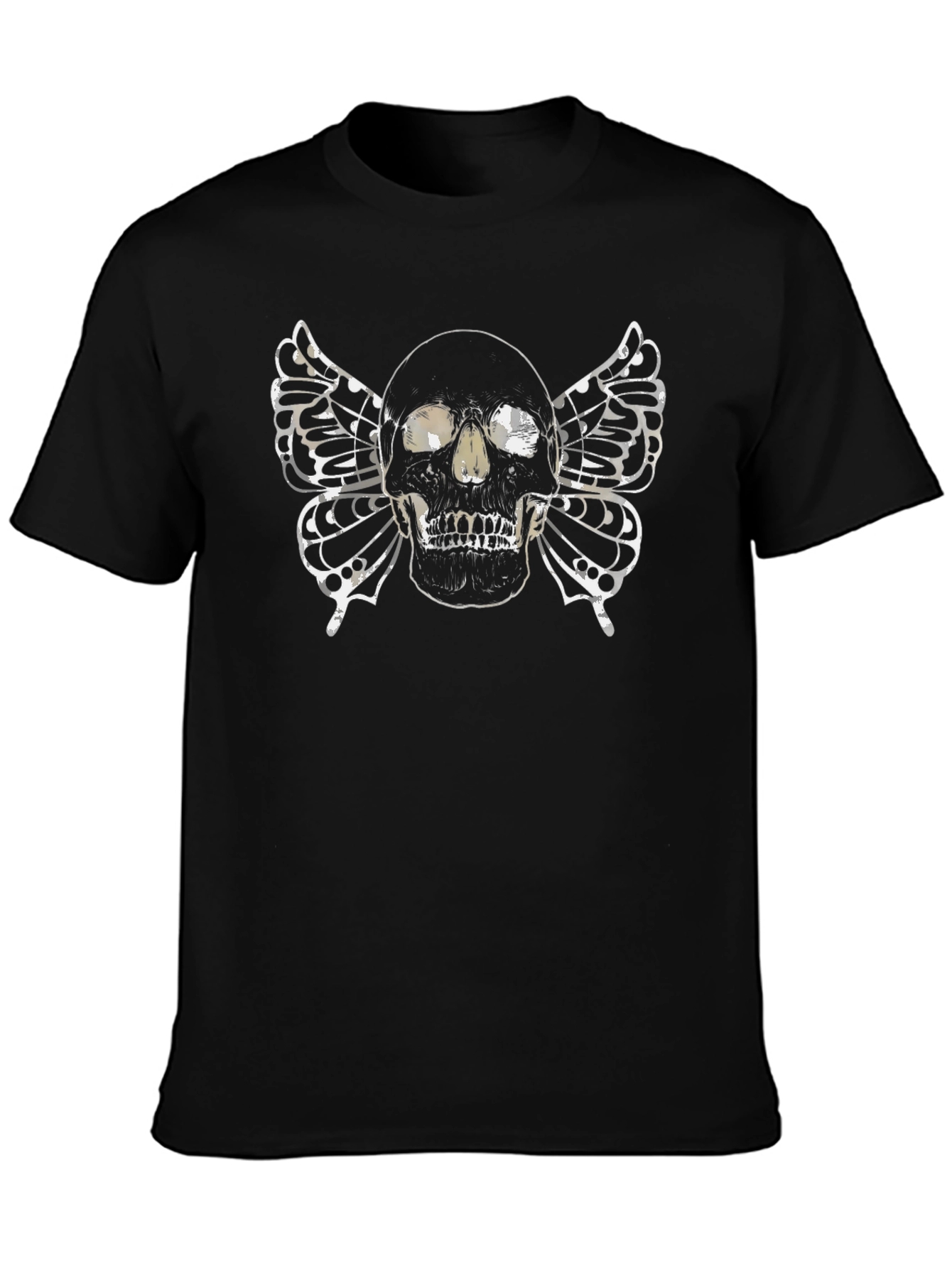 Skull with Butterfly Wings Graphic T-Shirt
