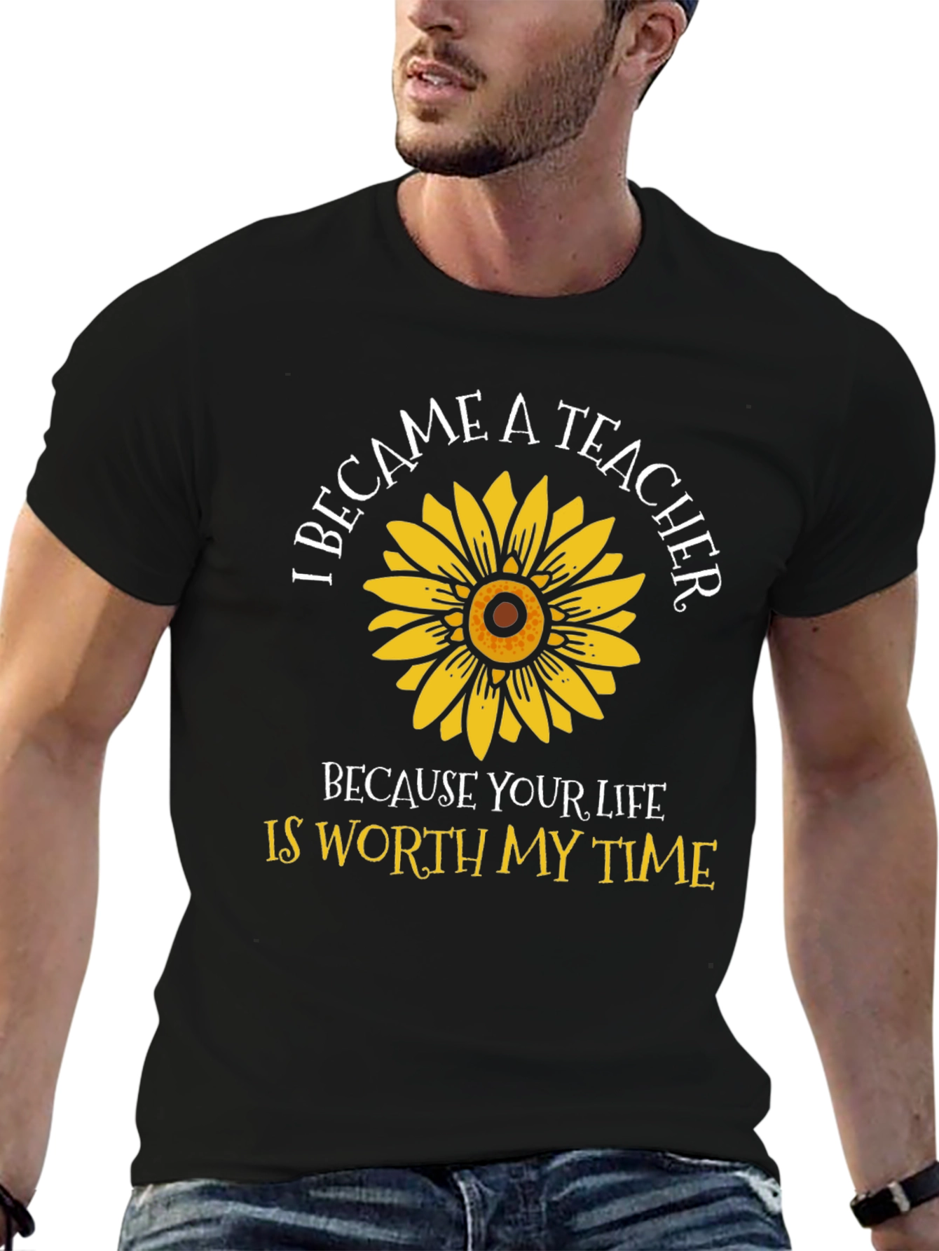Teacher Sunflower Graphic T-Shirt