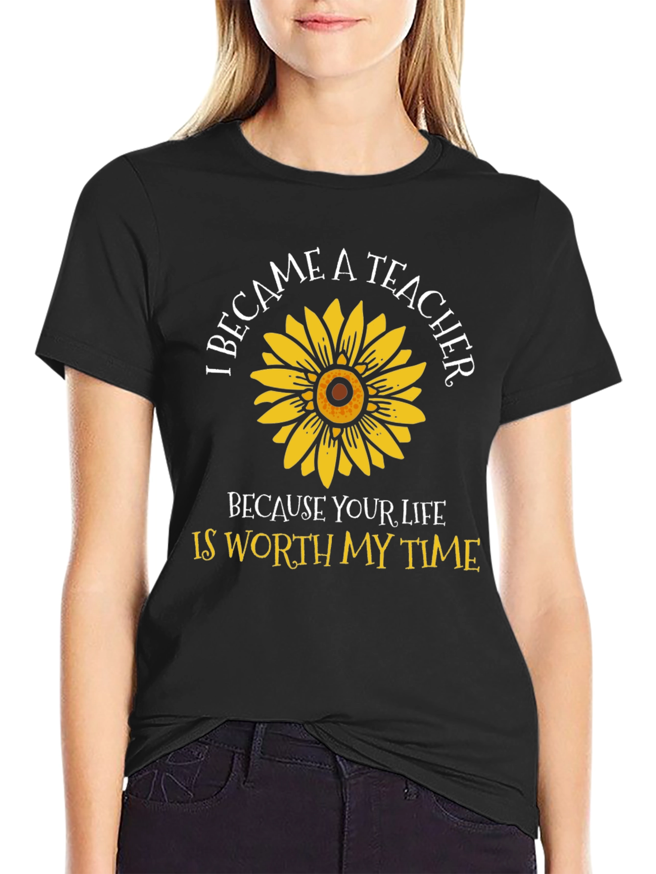 Teacher Sunflower Graphic T-Shirt