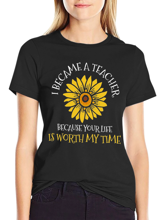 Teacher Sunflower Graphic T-Shirt