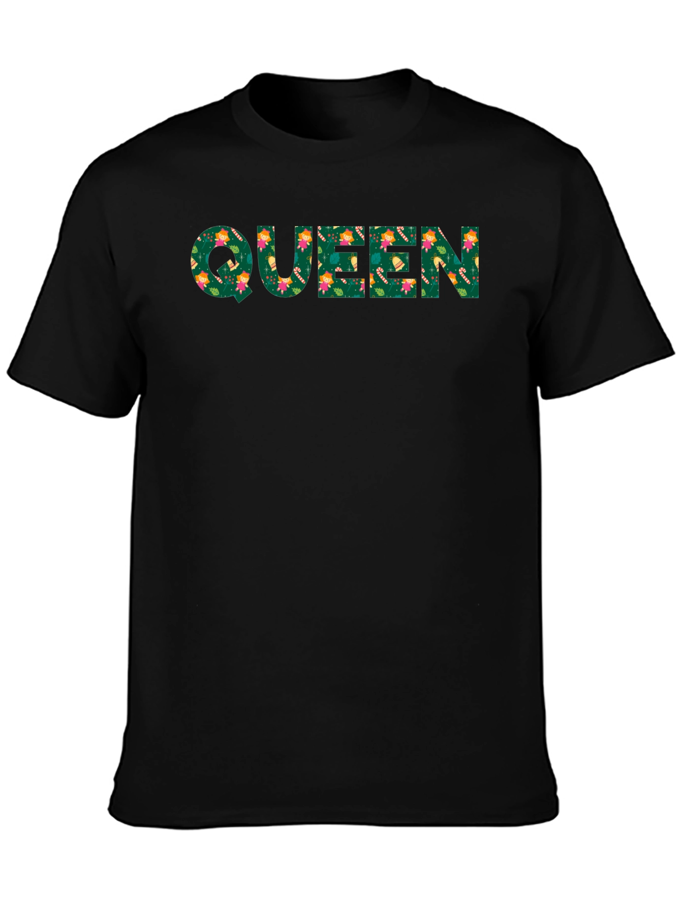 Queen Floral Print Black T-Shirt
