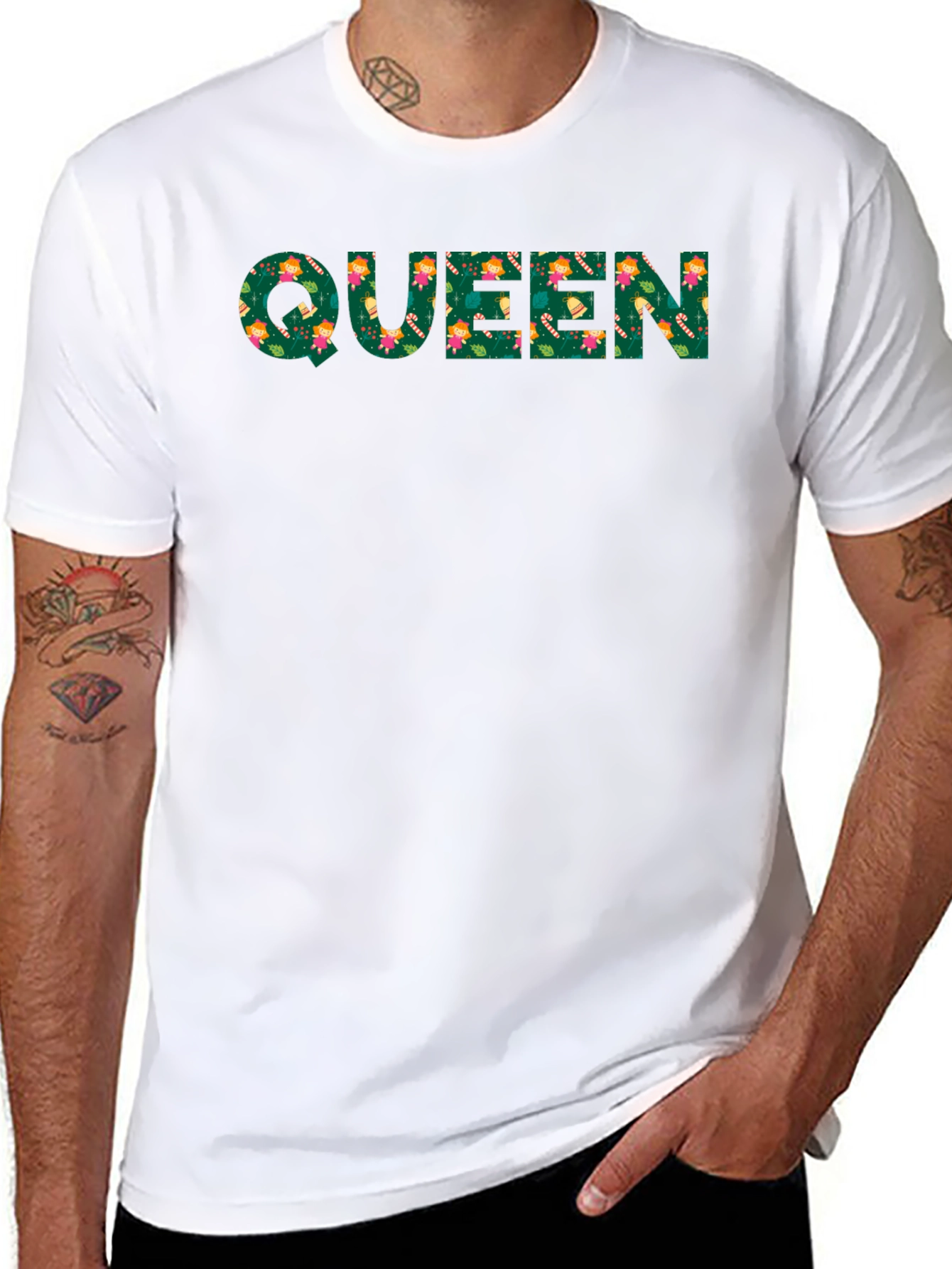Queen Floral Print Black T-Shirt