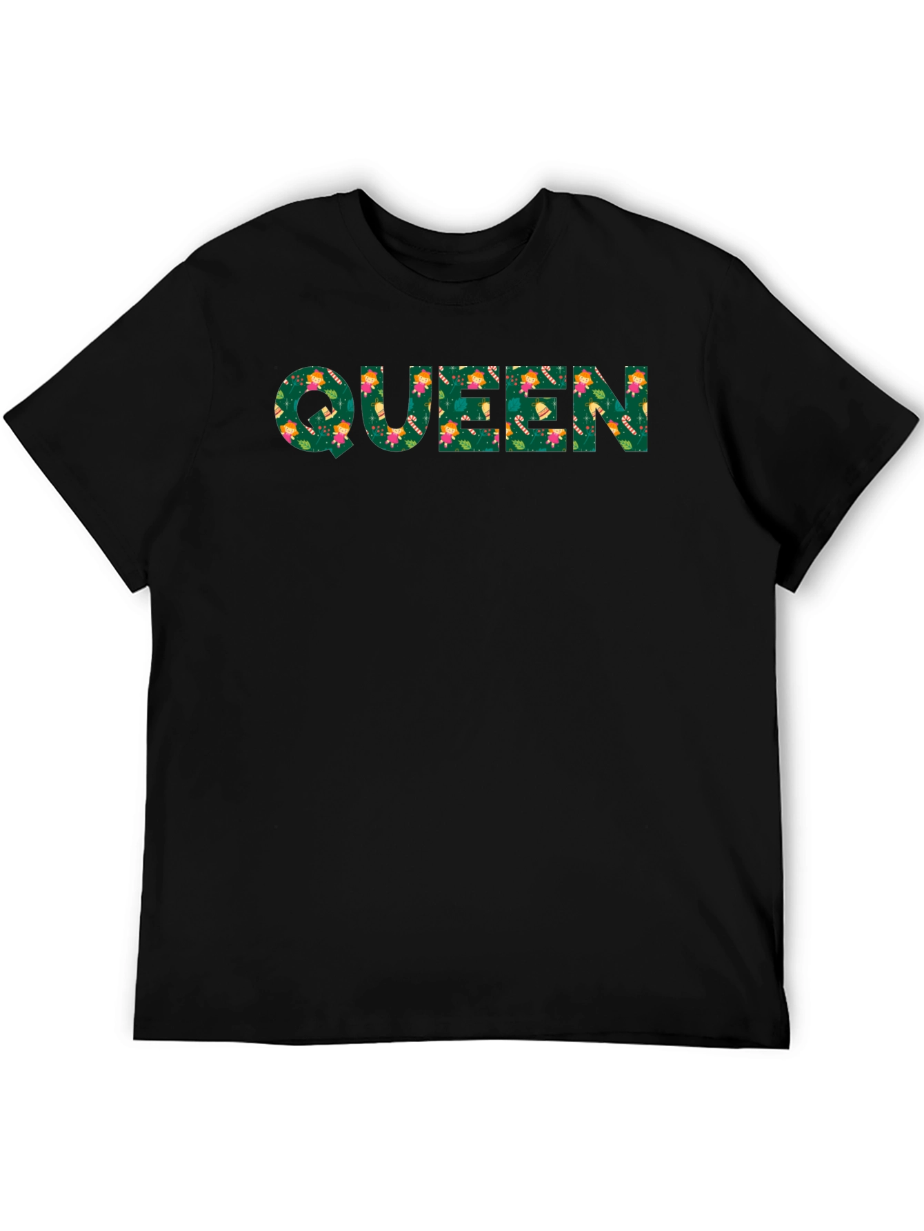 Queen Floral Print Black T-Shirt