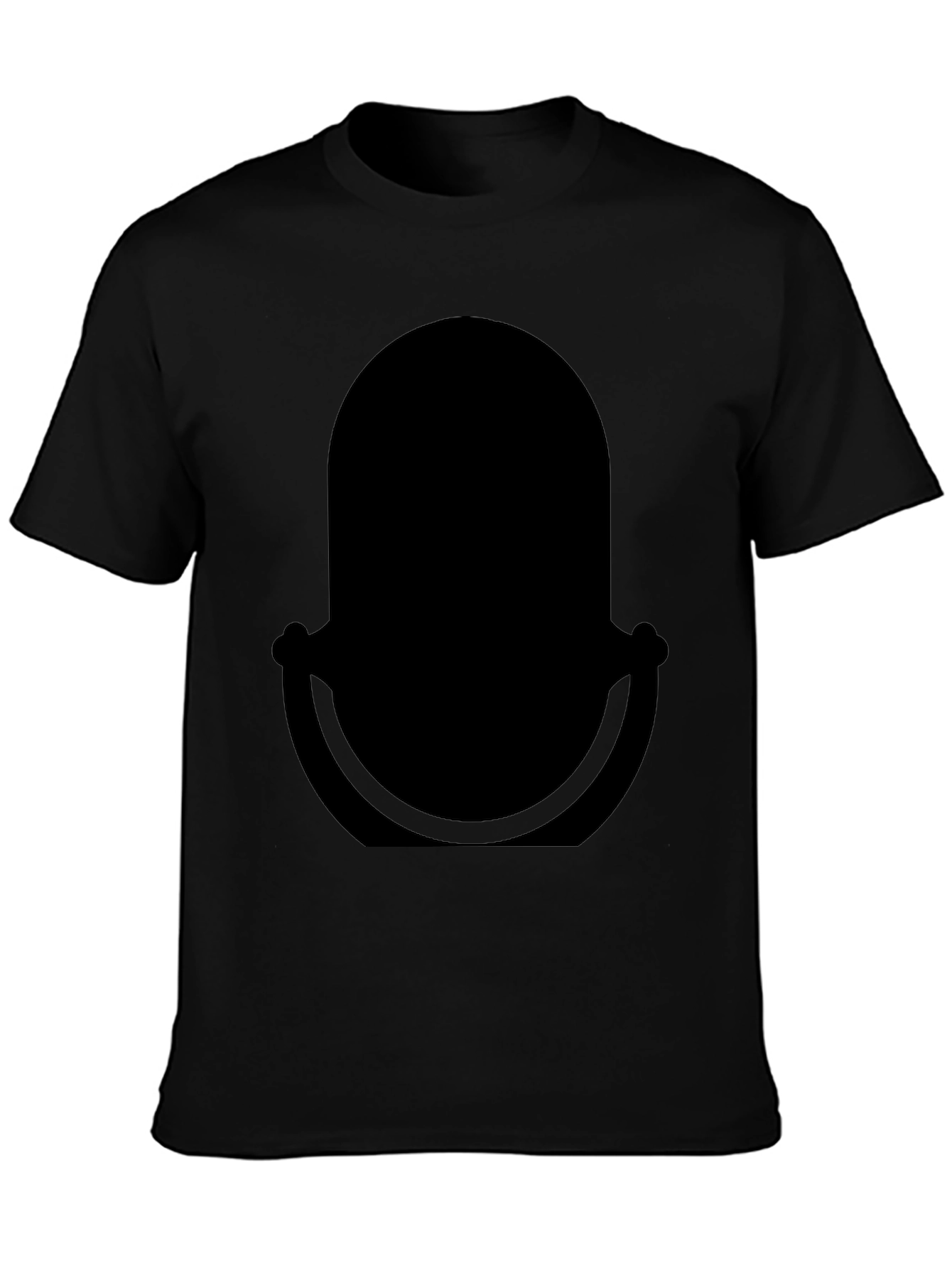 Classic Black T-Shirt with Retro Microphone Design