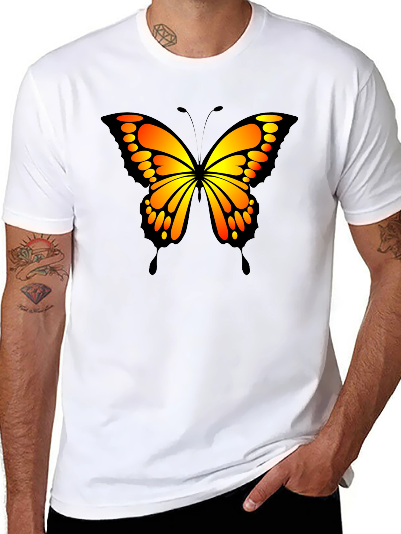 Butterfly Graphic Black T-Shirt