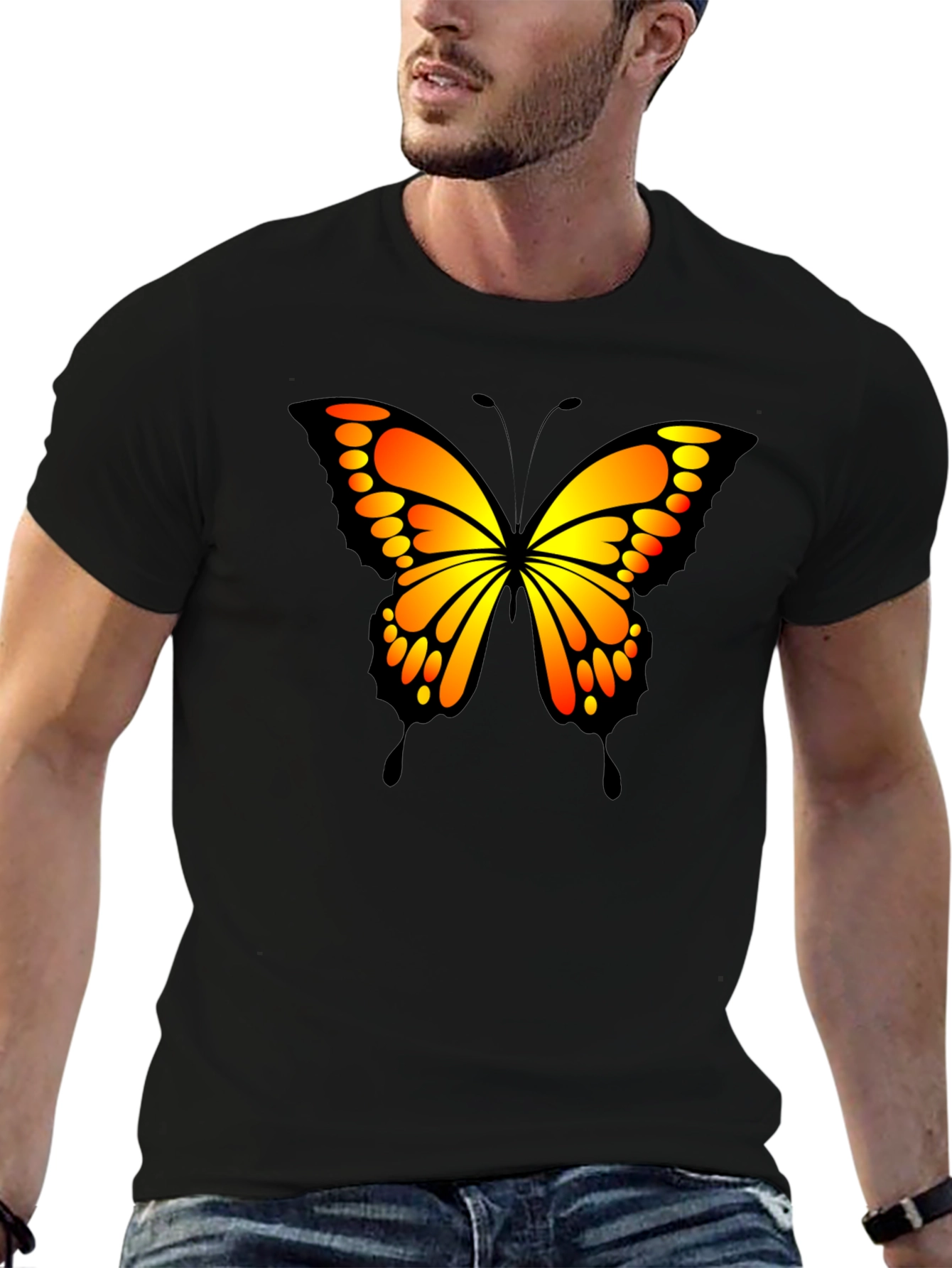 Butterfly Graphic Black T-Shirt