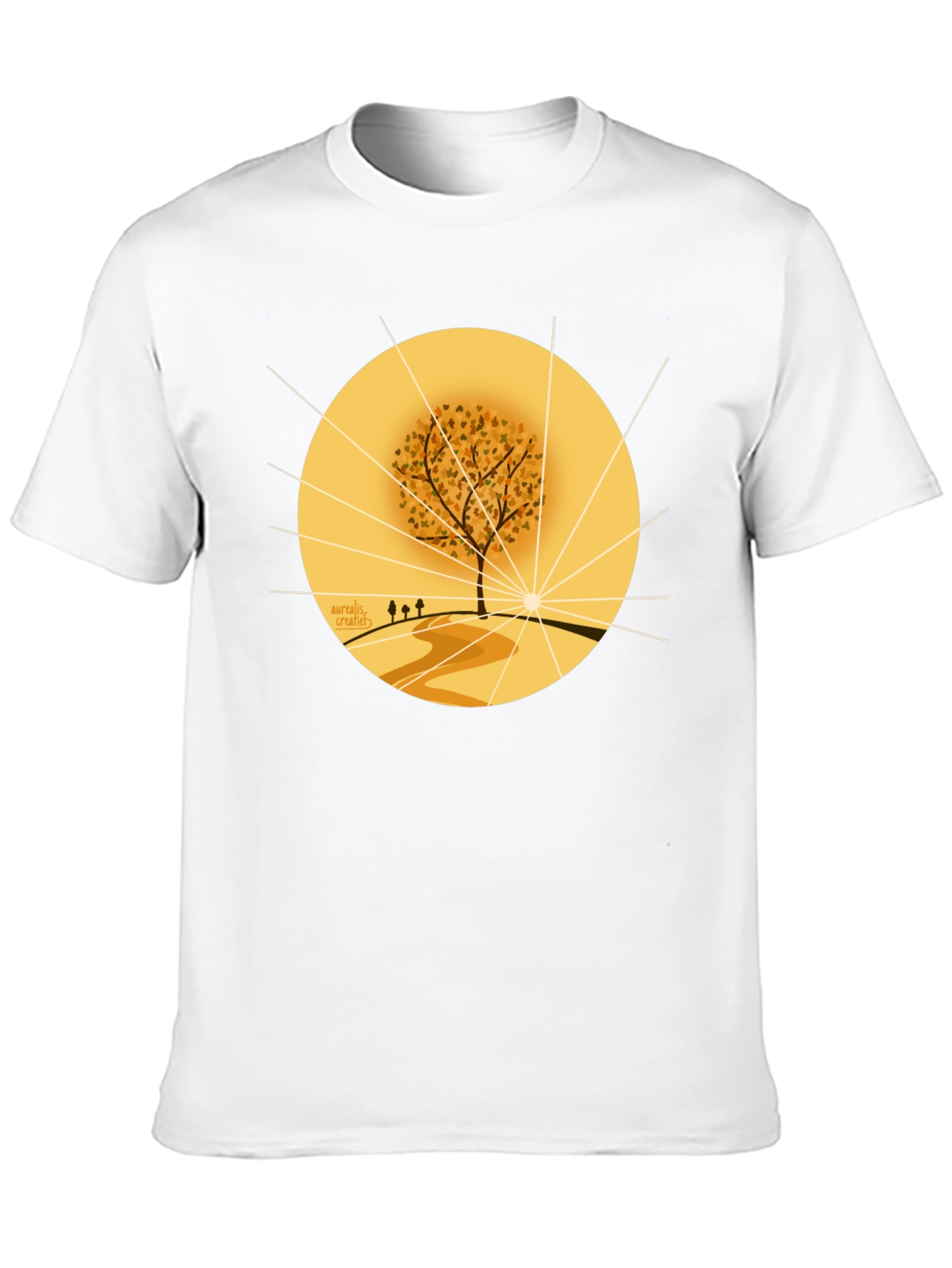 Autumnal Tree Graphic Tee - Black Cotton Blend