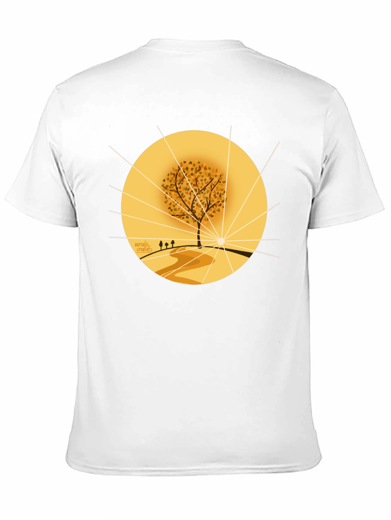 Autumnal Tree Graphic Tee - Black Cotton Blend