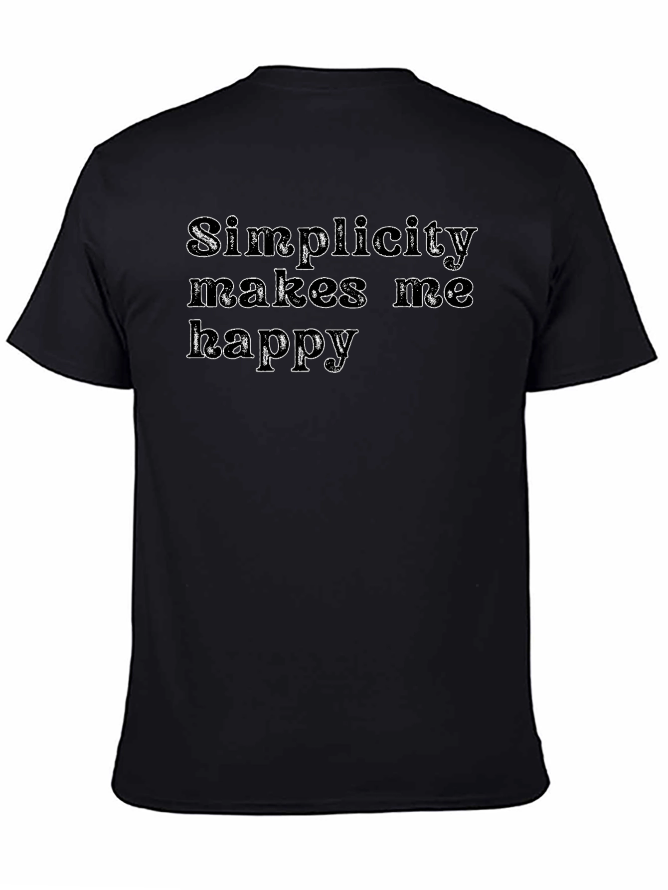 Simplicity Makes Me Happy Black Graphic Tee