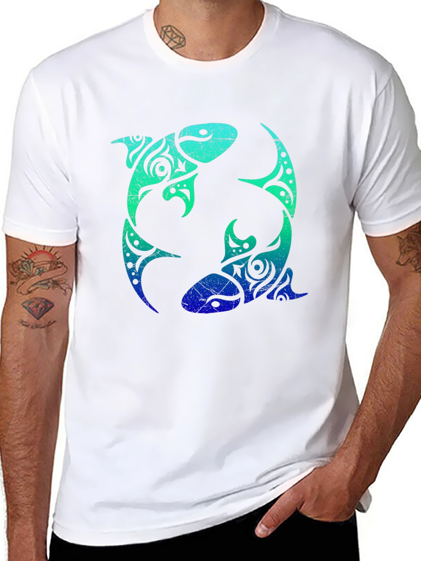 Pisces Tattoo Style Graphic Tee