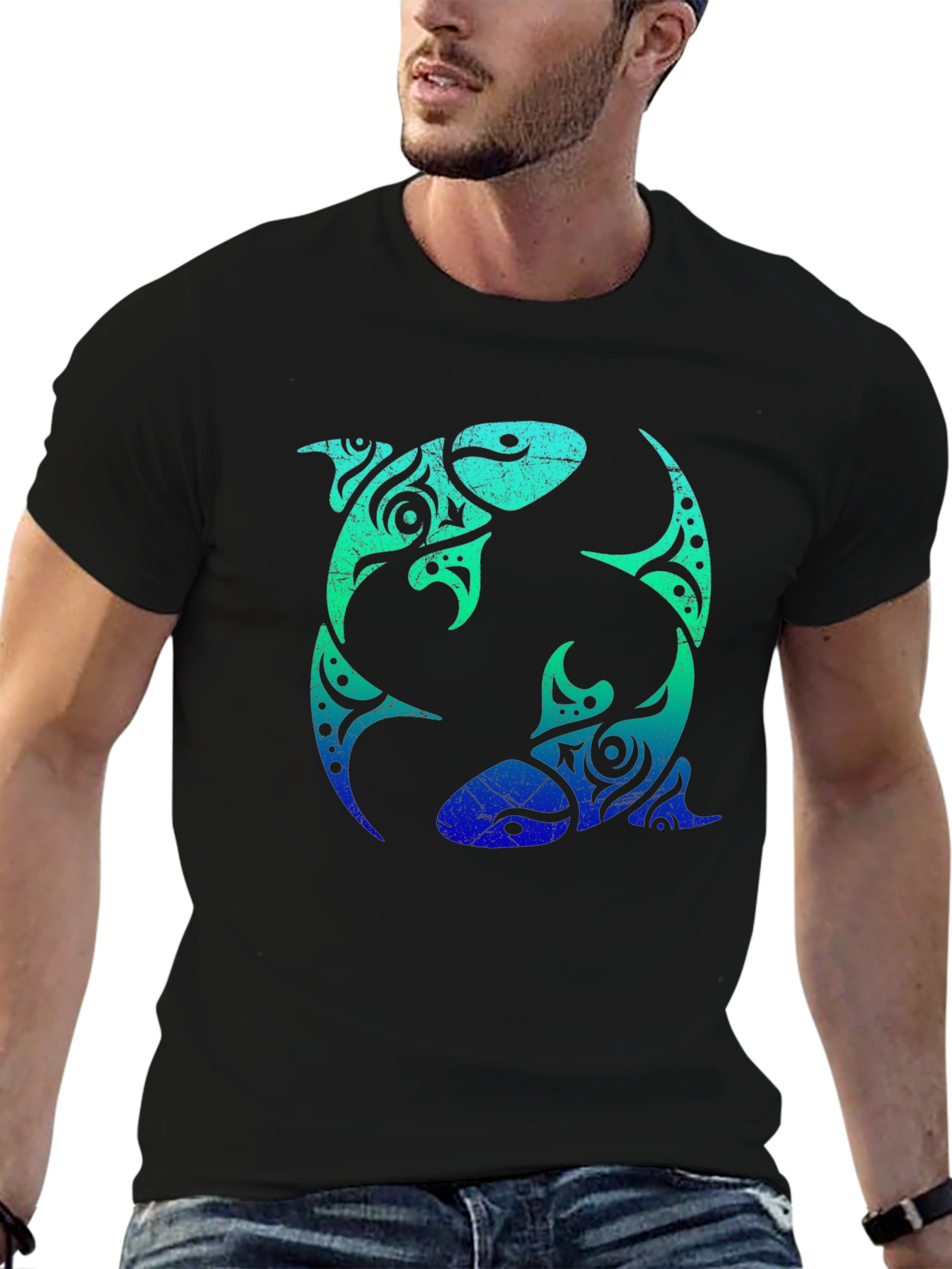 Pisces Tattoo Style Graphic Tee