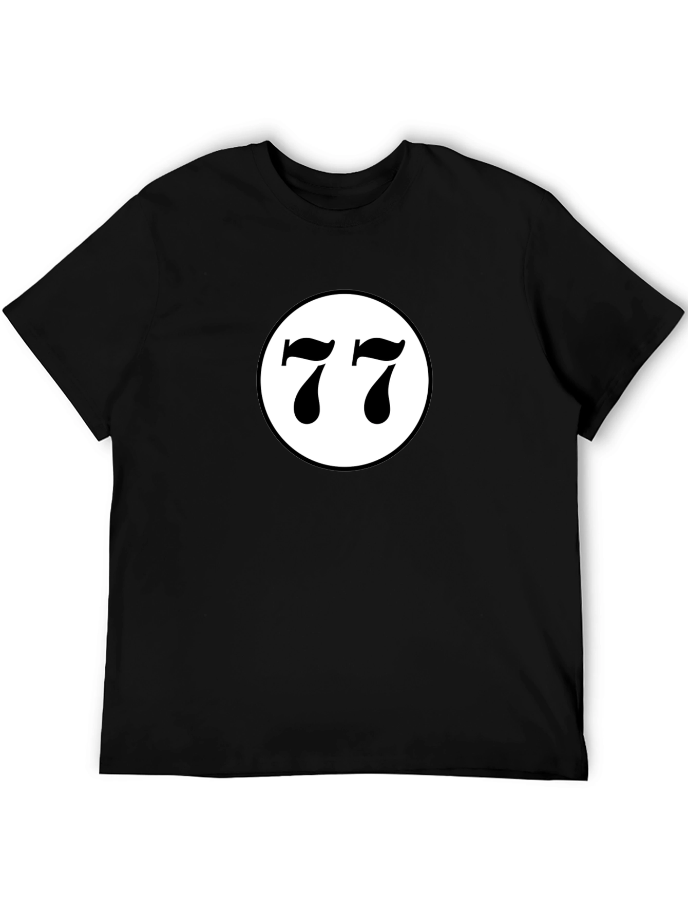 Lucky Number 77 Graphic T-Shirt - Black