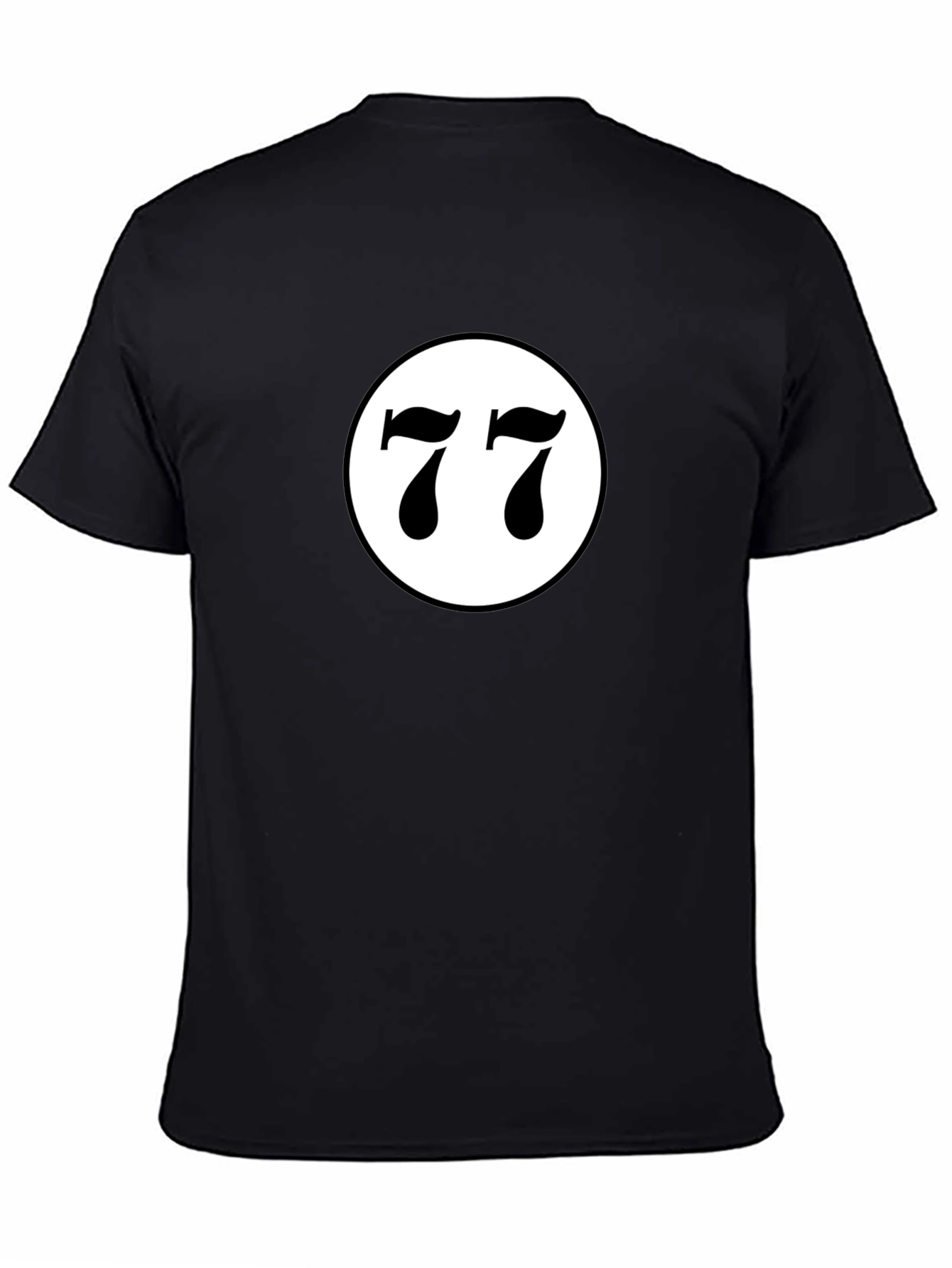 Lucky Number 77 Graphic T-Shirt - Black