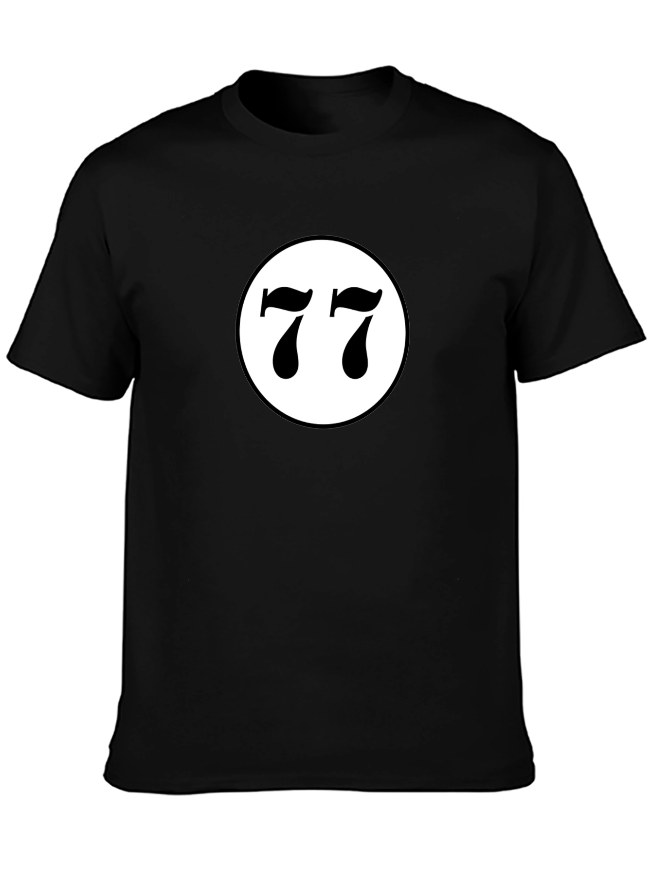 Lucky Number 77 Graphic T-Shirt - Black