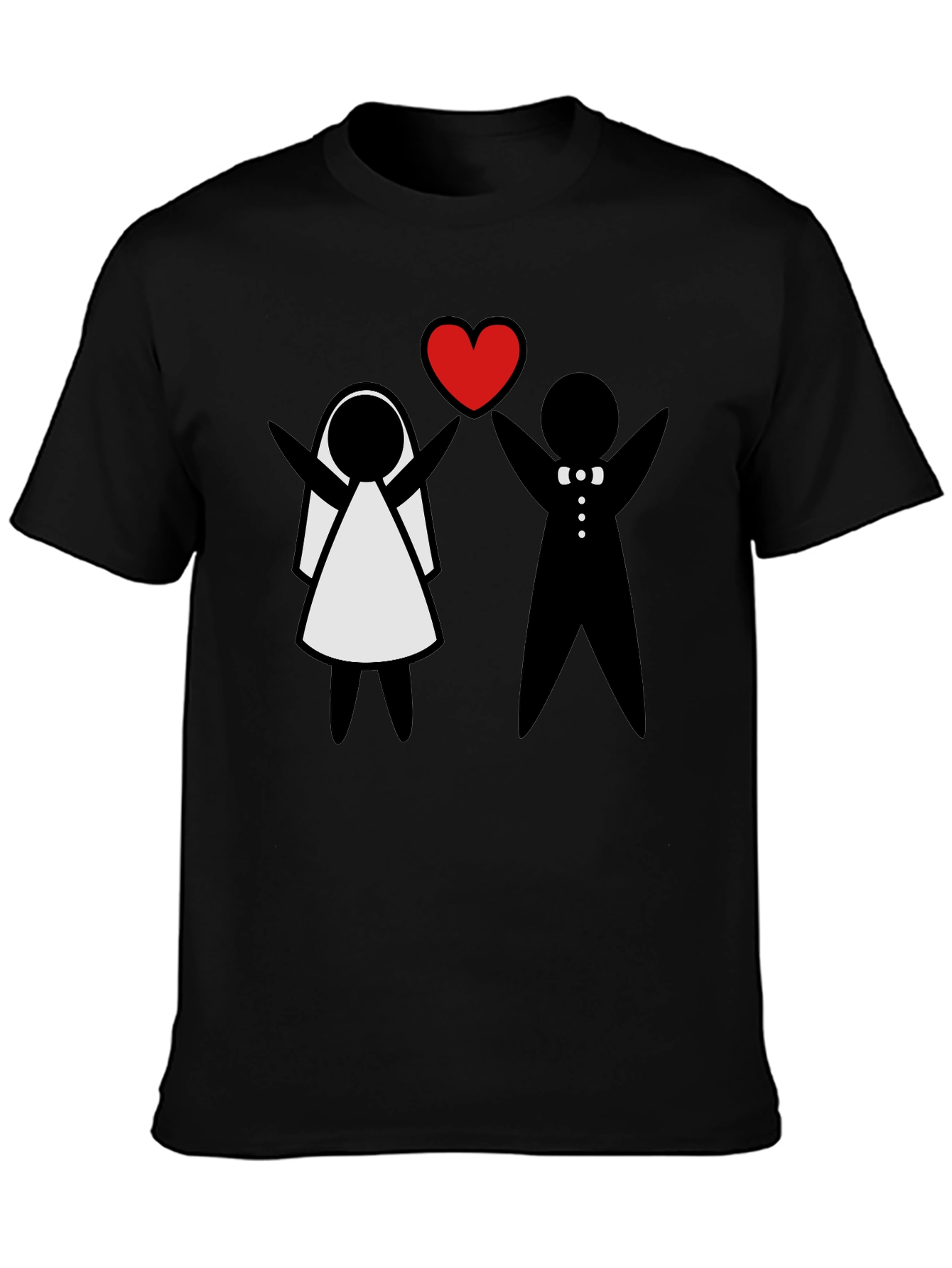 Bride and Groom Heart T-Shirt - Cute Wedding Tee