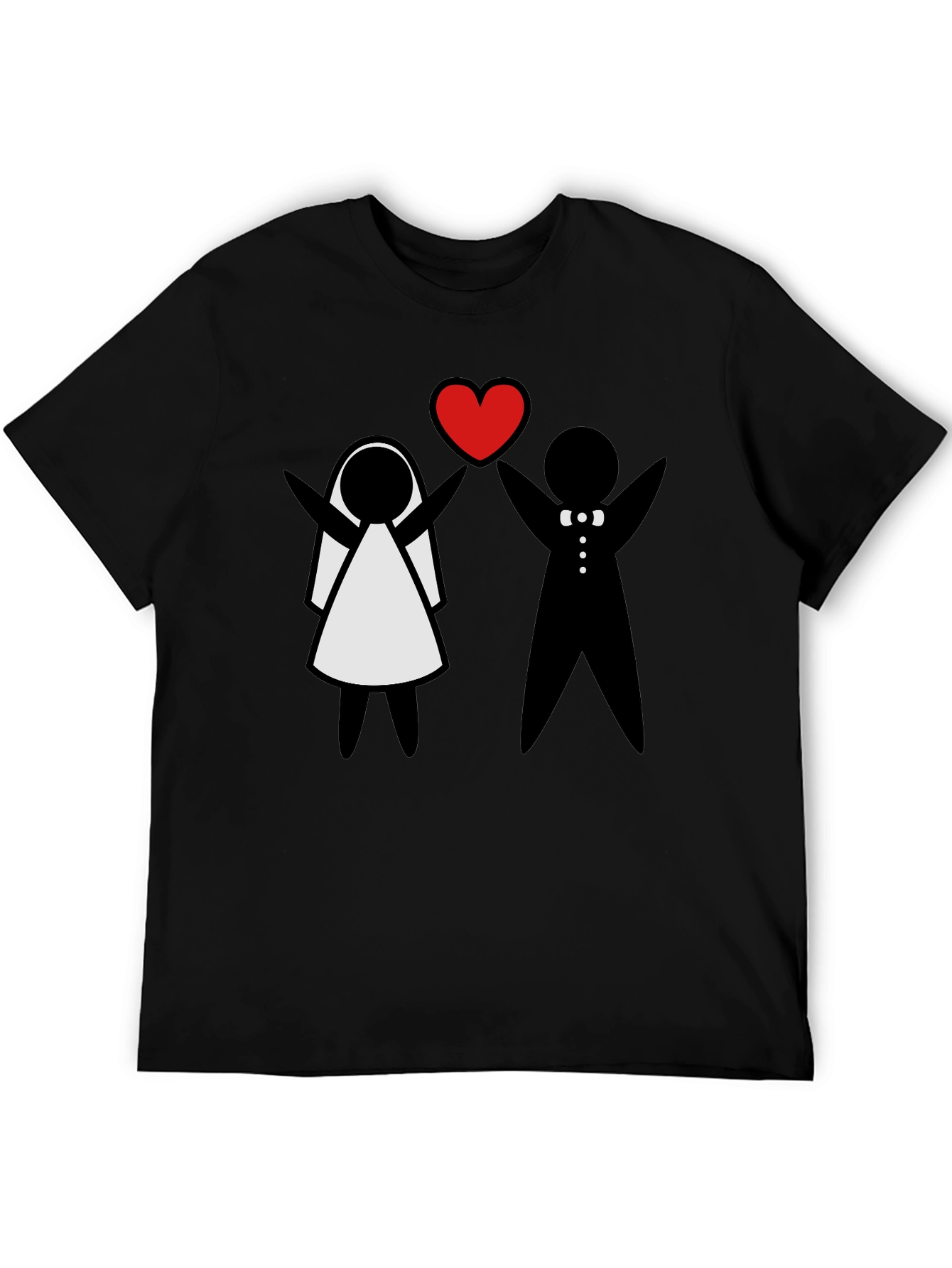 Bride and Groom Heart T-Shirt - Cute Wedding Tee