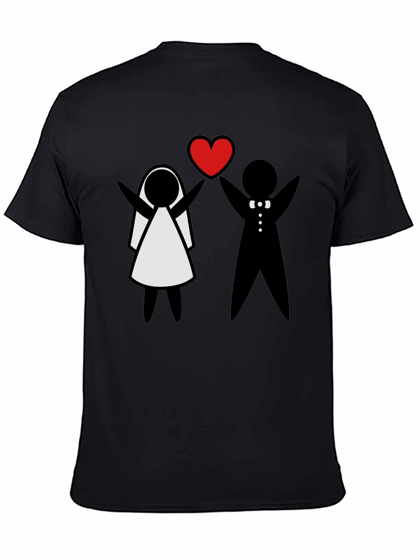 Bride and Groom Heart T-Shirt - Cute Wedding Tee