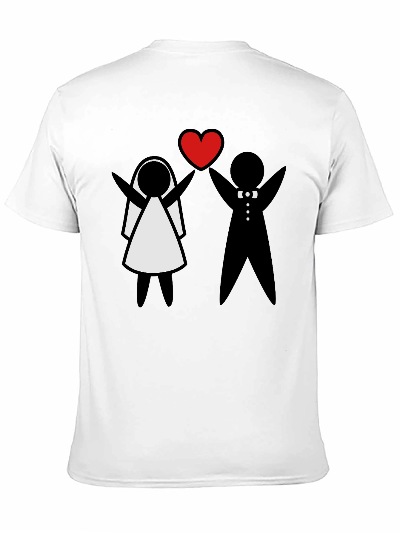 Bride and Groom Heart T-Shirt - Cute Wedding Tee