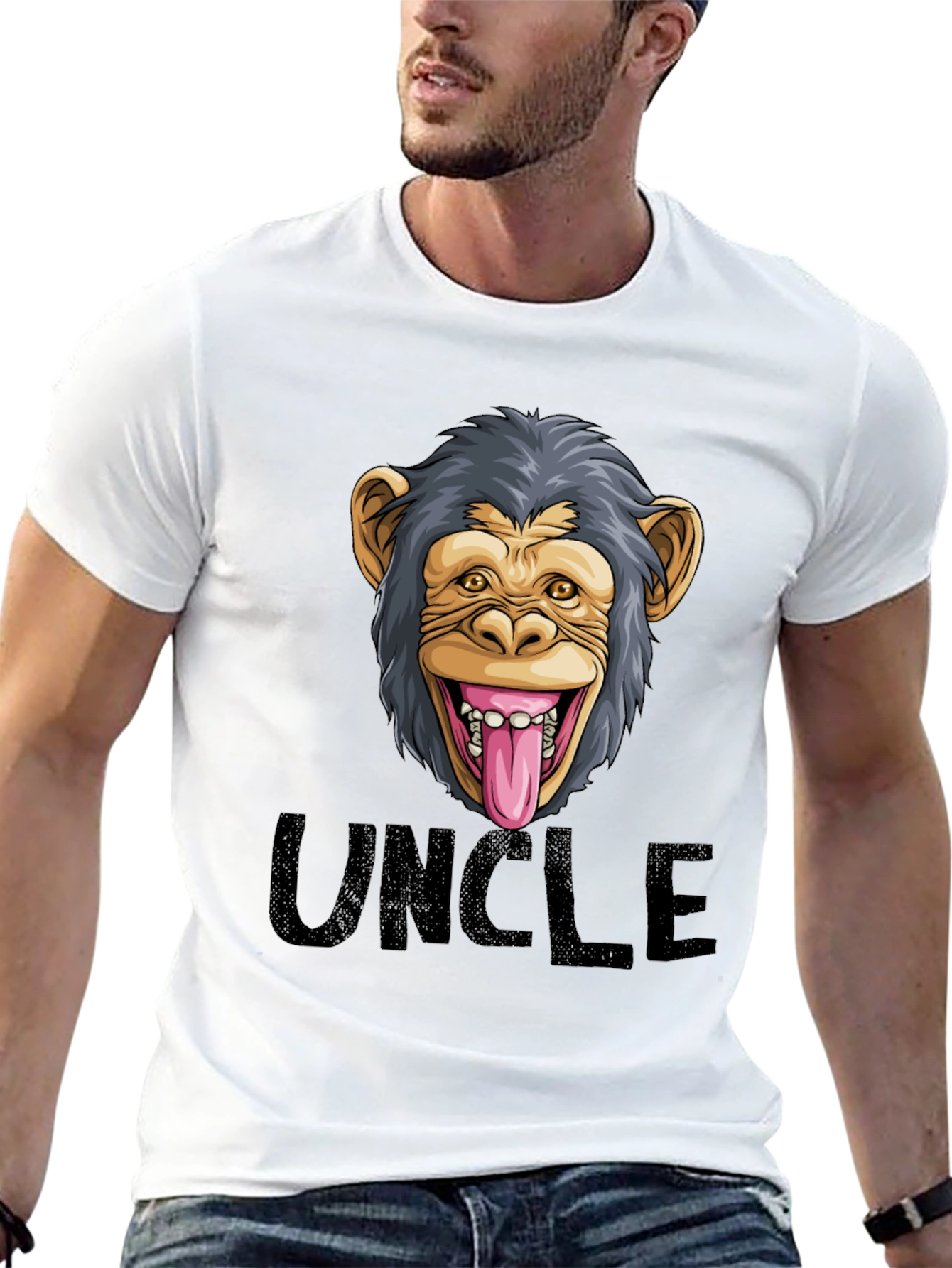 Funny Monkey Uncle Graphic Tee