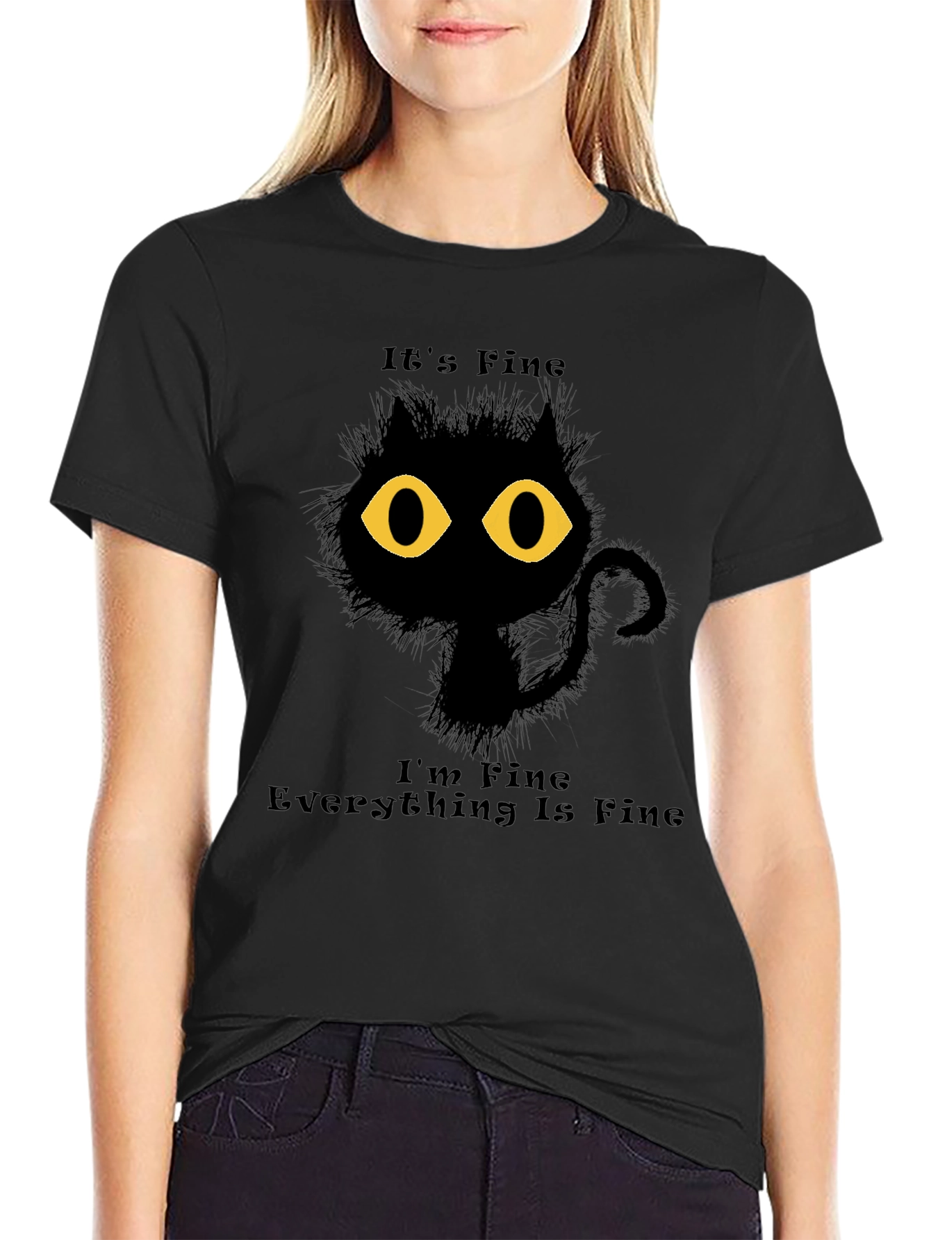 Its Fine Cat Graphic T-Shirt