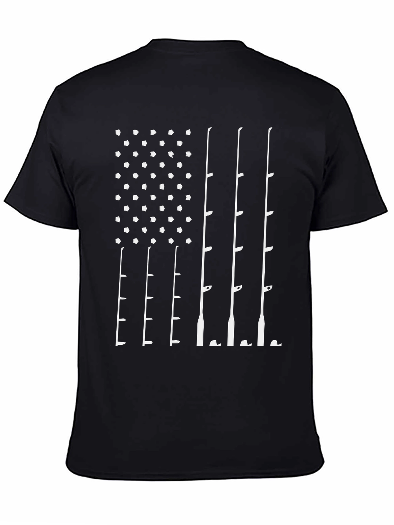 Fishing Rod American Flag T-Shirt - Patriotic Angler Tee