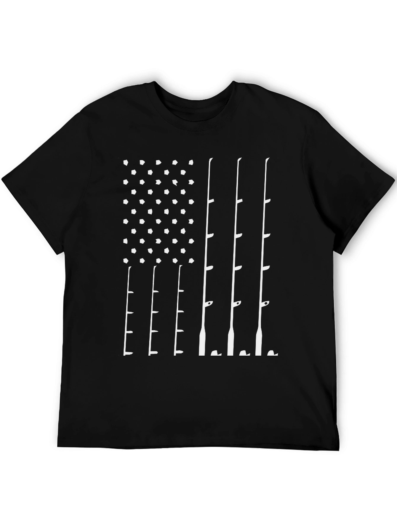 Fishing Rod American Flag T-Shirt - Patriotic Angler Tee