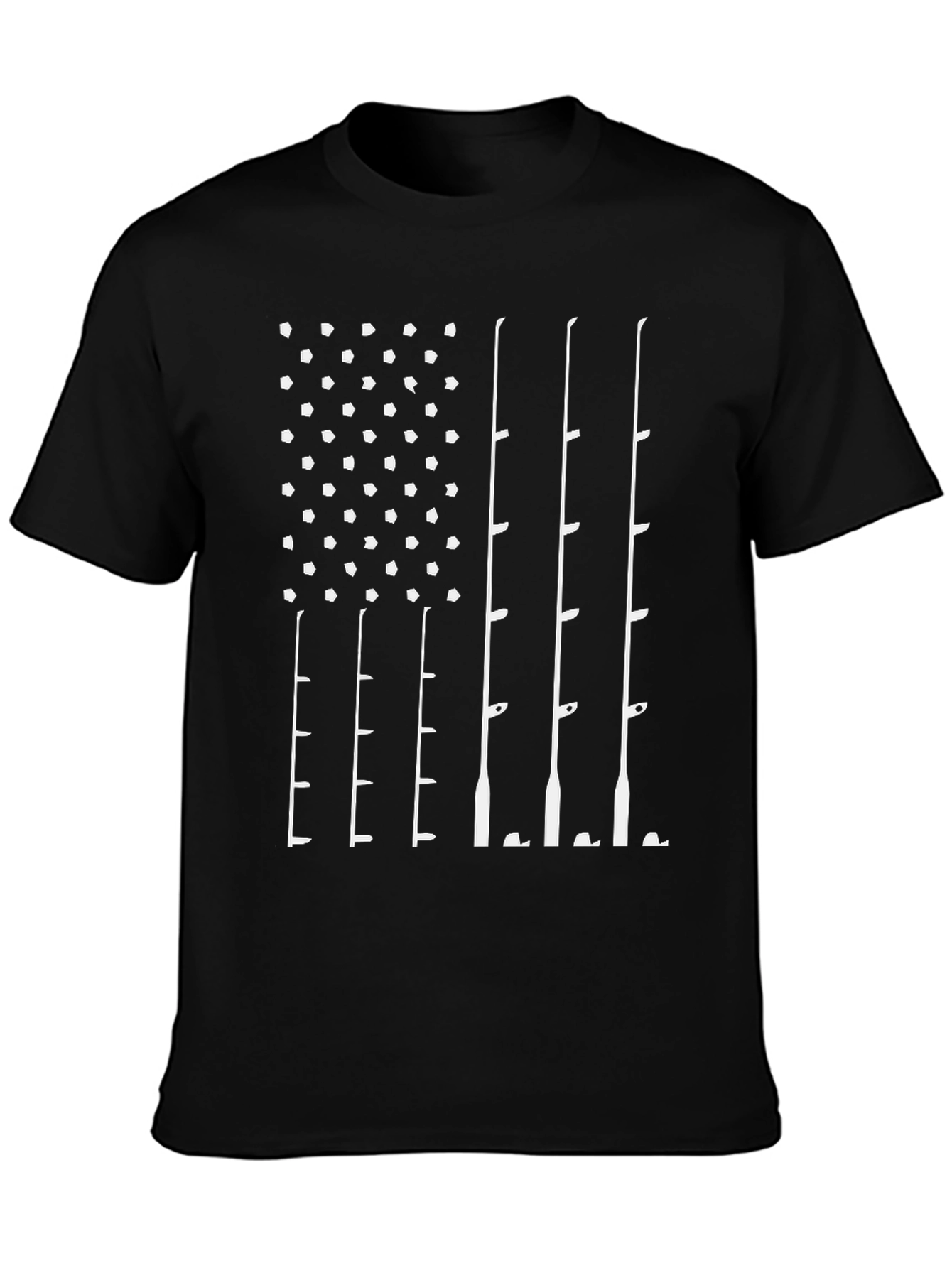 Fishing Rod American Flag T-Shirt - Patriotic Angler Tee