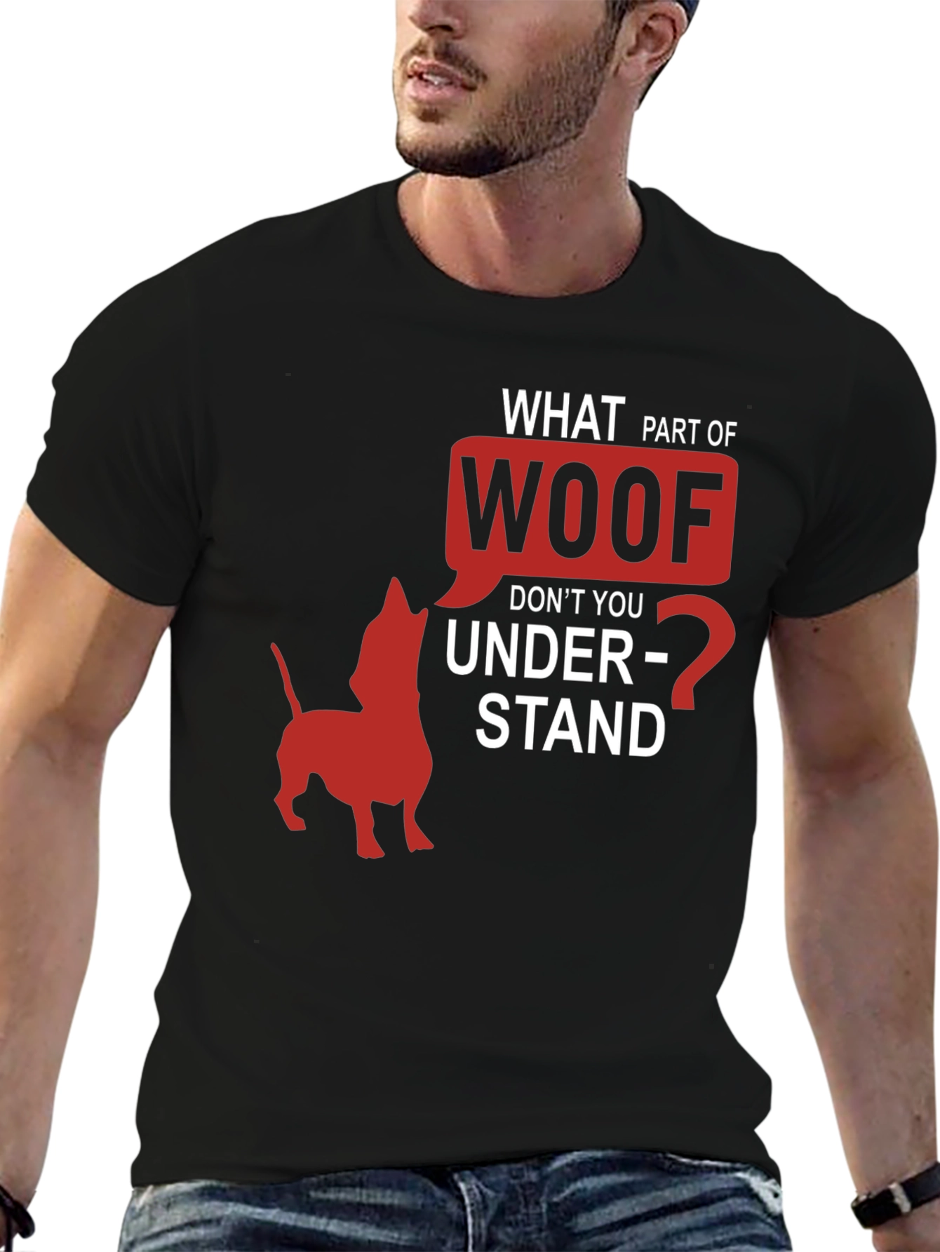 Woof T-Shirt Funny Dog Lover Tee